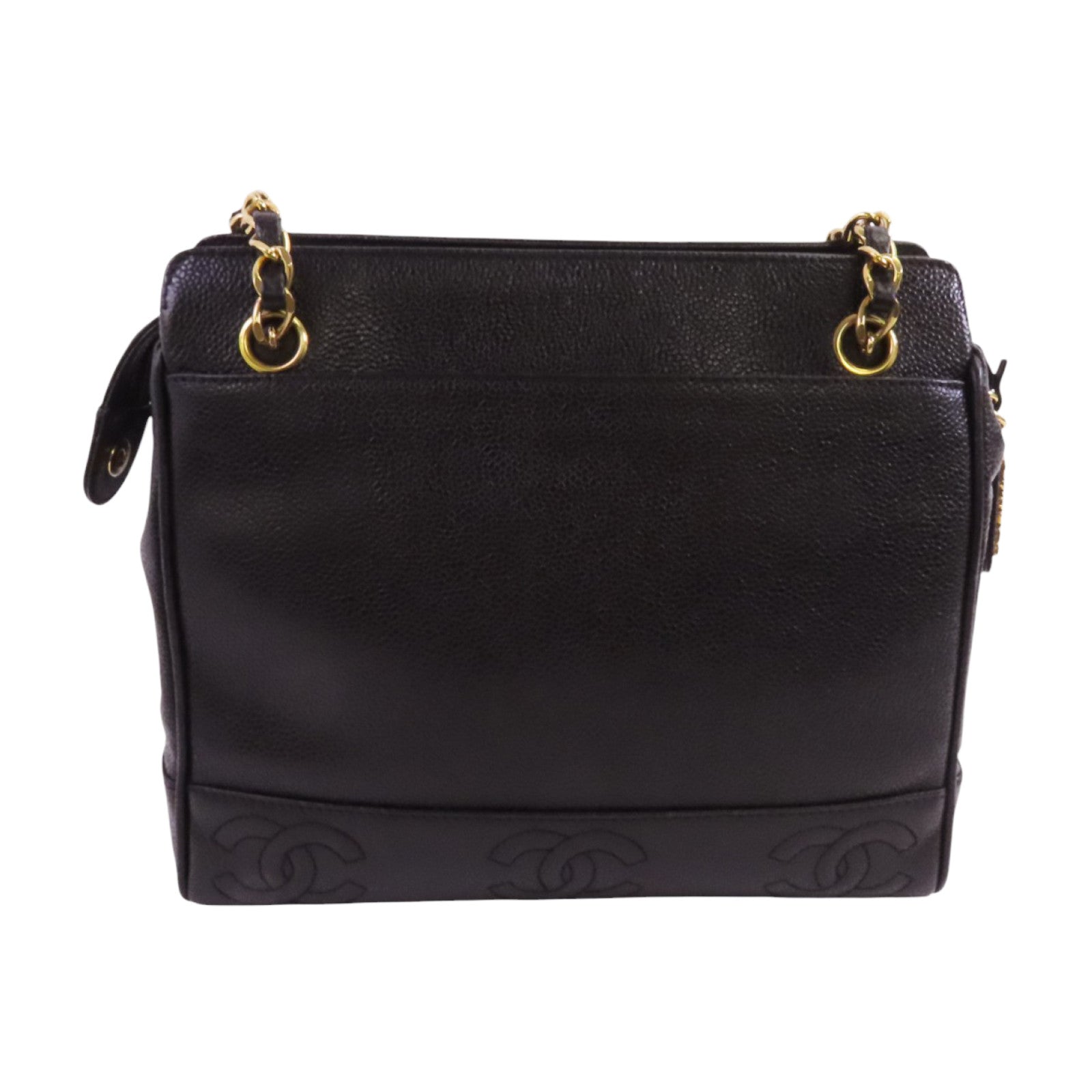 CHANEL 牛皮皮革Vintage Tote Bag金扣鏈帶肩背袋