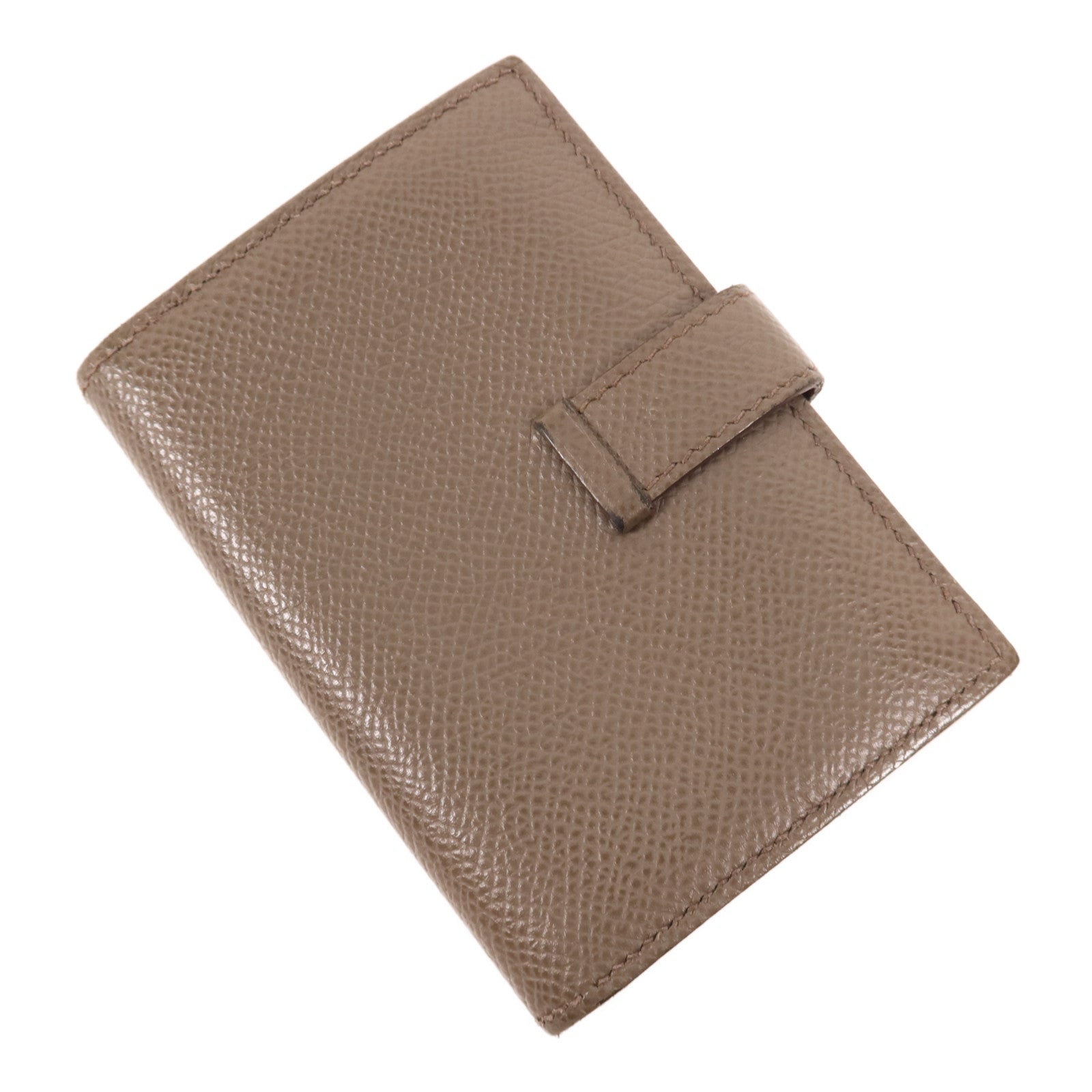 HERMES Epsom皮革Bearn Card Case金扣卡片套Etain