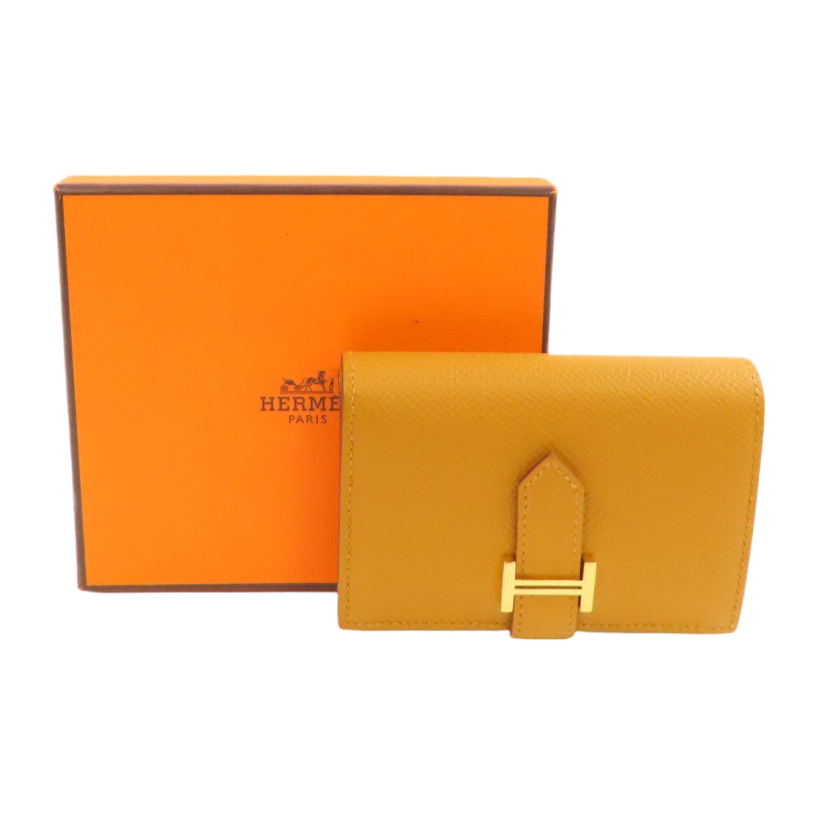 HERMES【激減優惠】 Epsom皮革Bearn Card Case金扣卡套