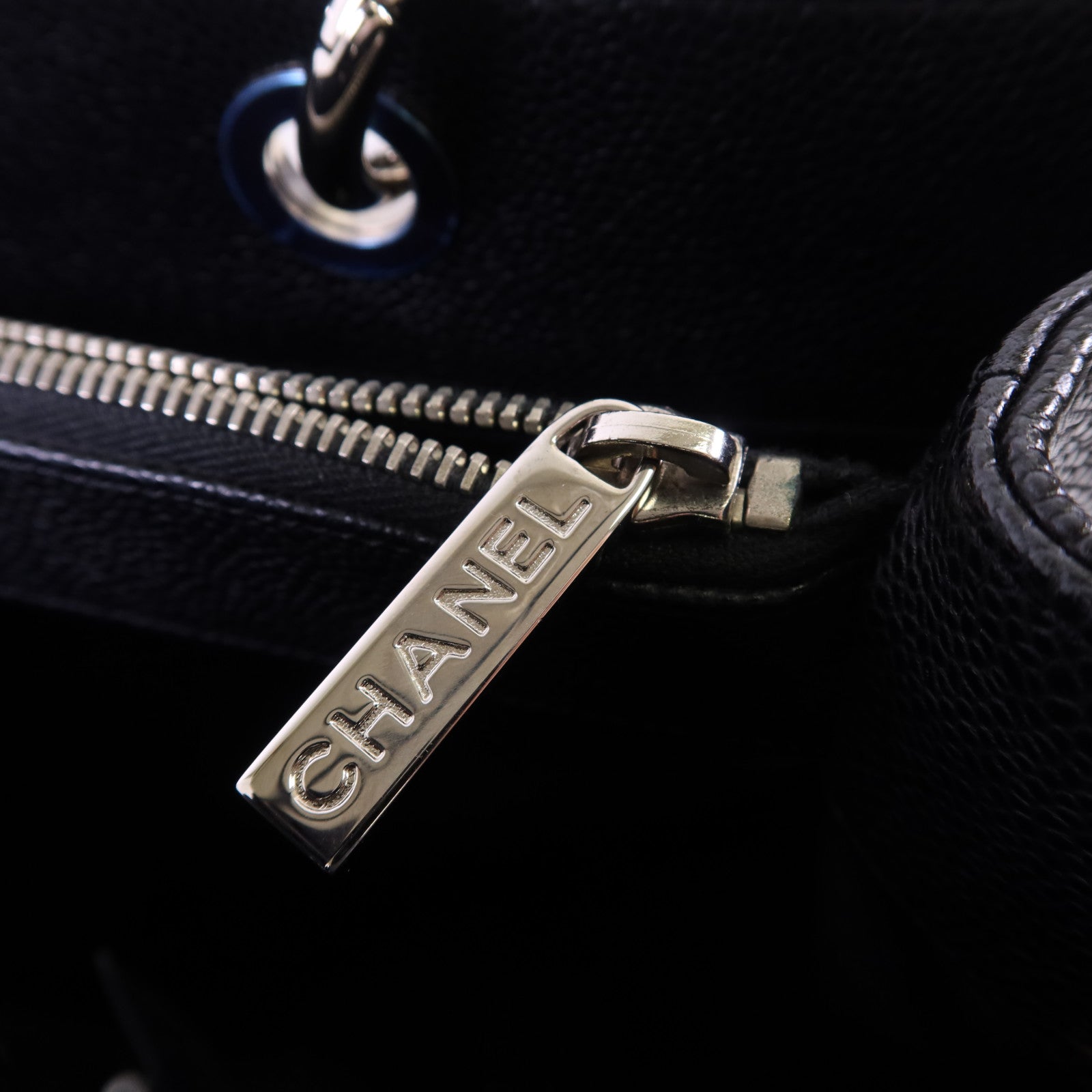CHANEL 牛皮皮革GST Grand Shopping Tote Bag銀扣鏈帶肩背袋