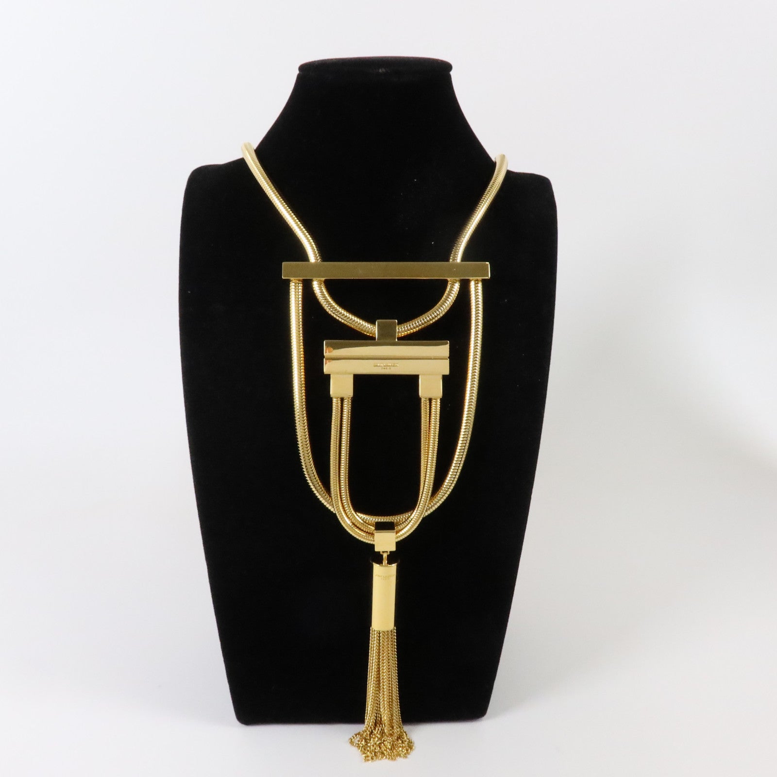 YVES SAINT LAURENT 金屬Multi Layer Tassel Statement Necklace項鏈