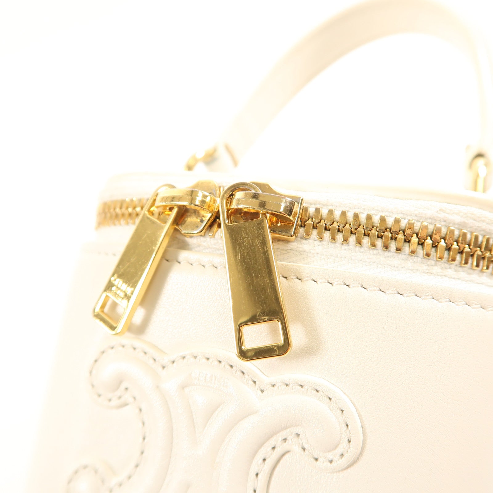 CELINE 牛皮皮革Vanity Case金扣手挽肩背兩用袋