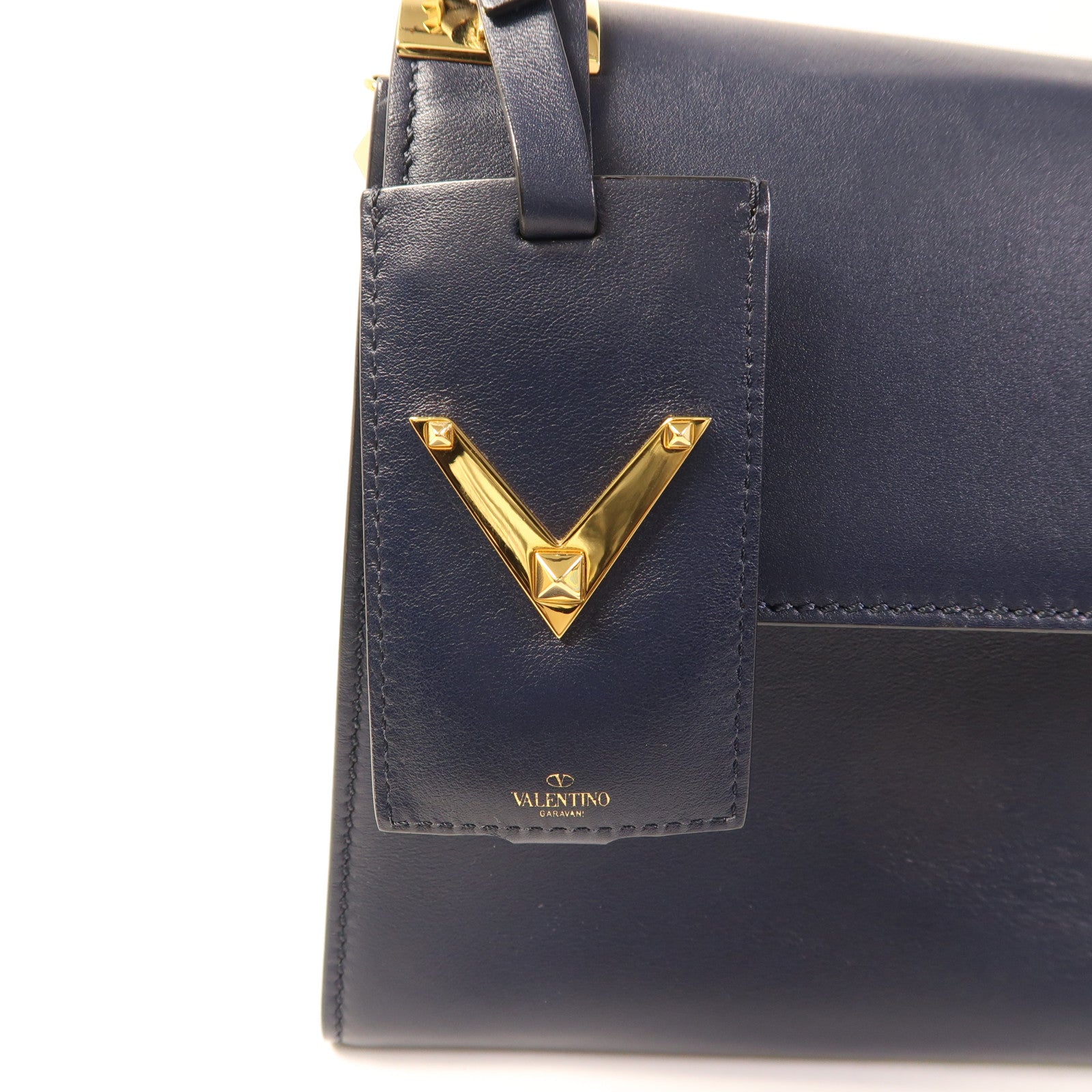 Valentino 牛皮皮革 2 way Shoulder Bag金扣手挽肩背兩用袋