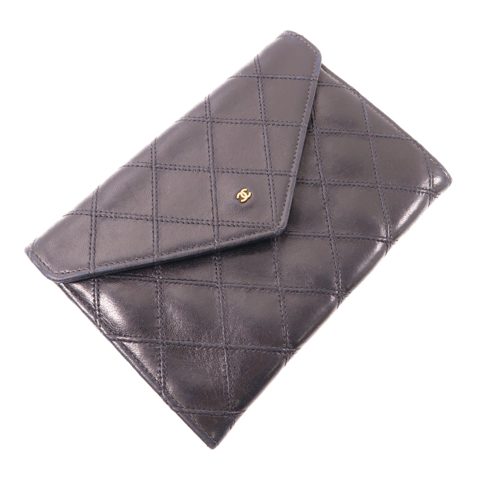 CHANEL 羊皮皮革Wallet金扣錢包