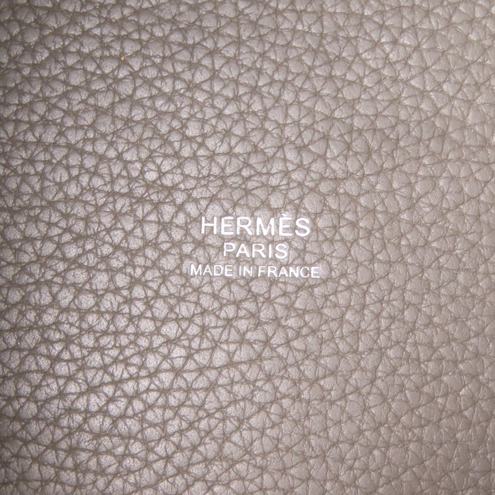HERMES PHW Picotin MM Hand Bag Clemence Leather Etain