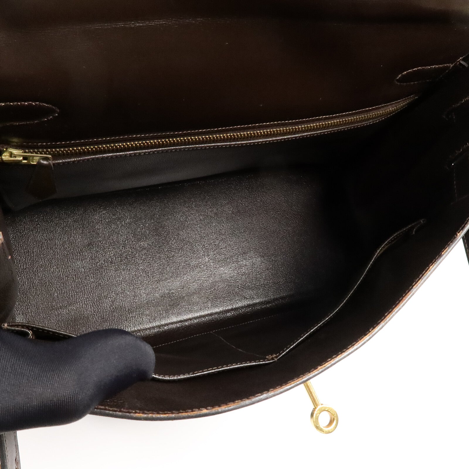 HERMES Box Calf皮革Kelly 32手挽肩背兩用袋Brown