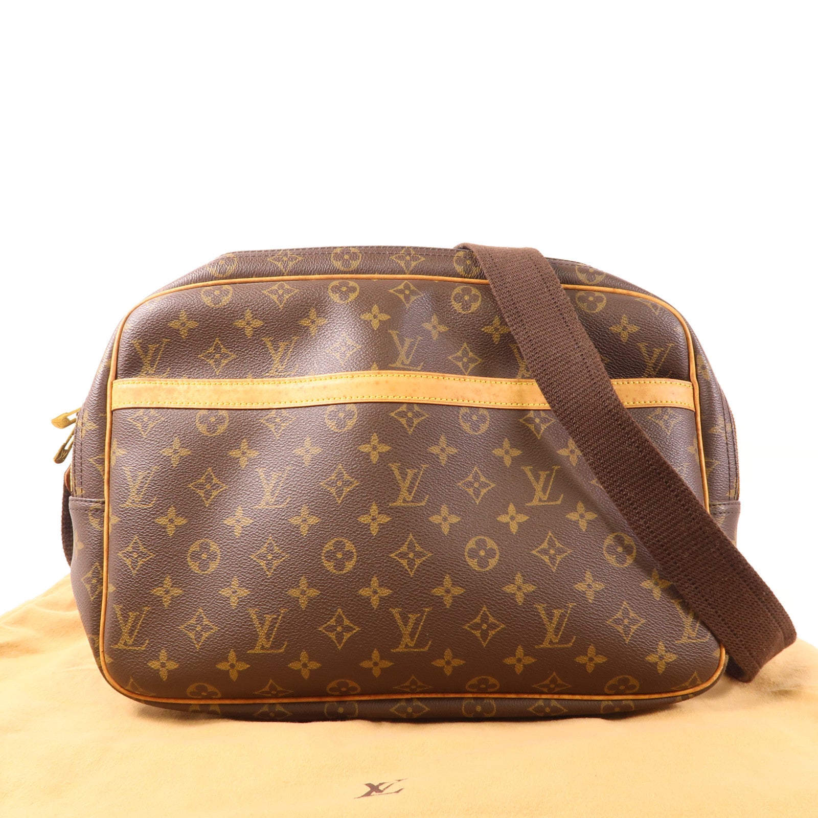 LOUIS VUITTON 【激減優惠】Monogram Reporter GM金扣肩背袋