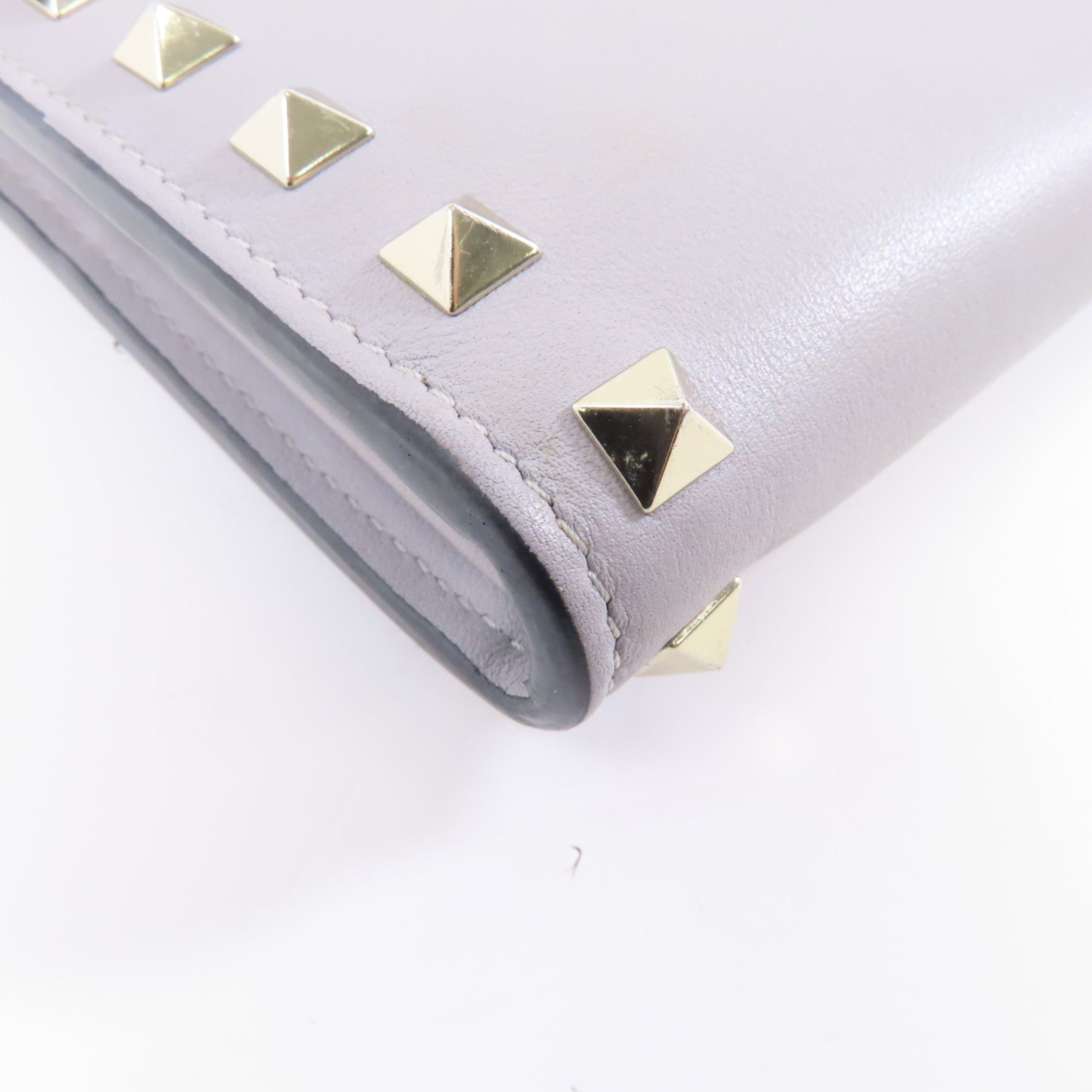 Valentino 【激減優惠】牛皮皮革Chain Shoulder Bag金扣鏈帶肩背袋灰色