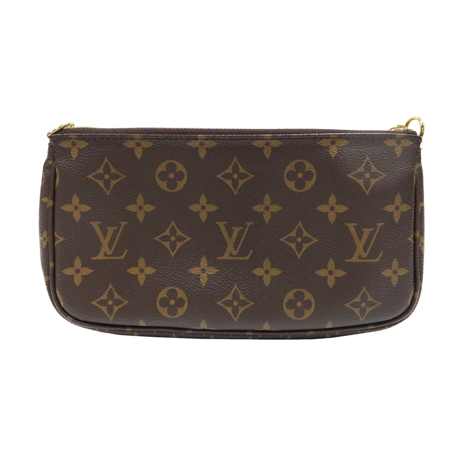LOUIS VUITTON Monogram Multi Pochette Accessoires金扣手挽肩背兩用袋啡色