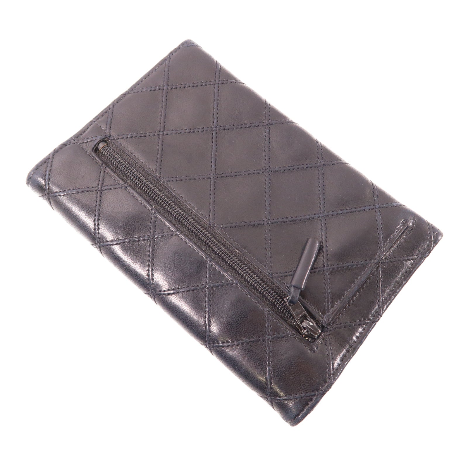 CHANEL 羊皮皮革Wallet金扣錢包