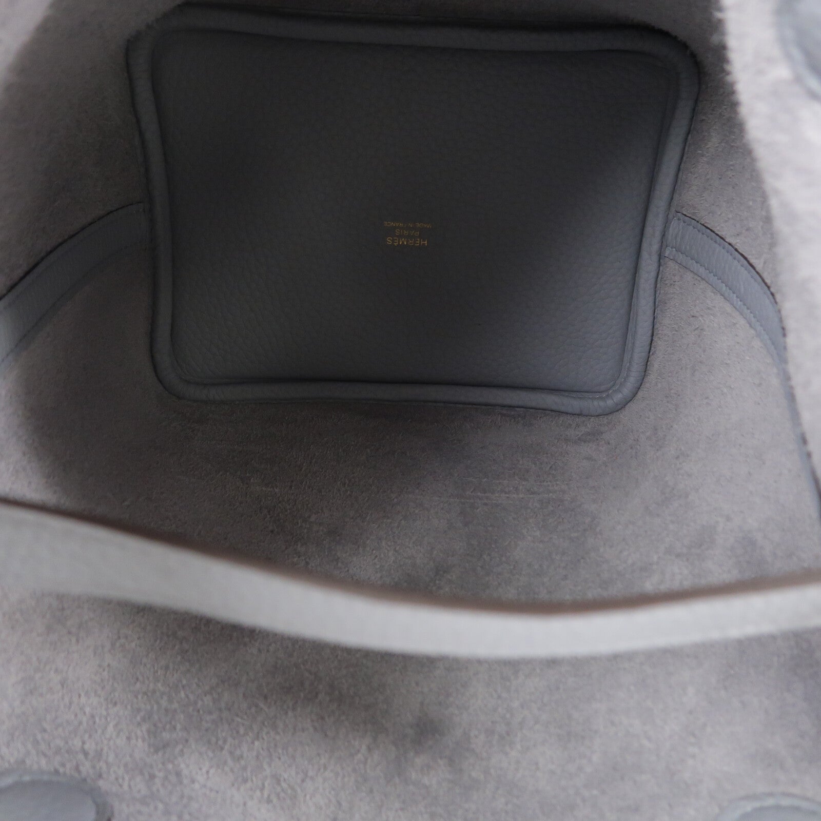 HERMES Clemence皮革Picotin PM手挽袋Gris Pantin