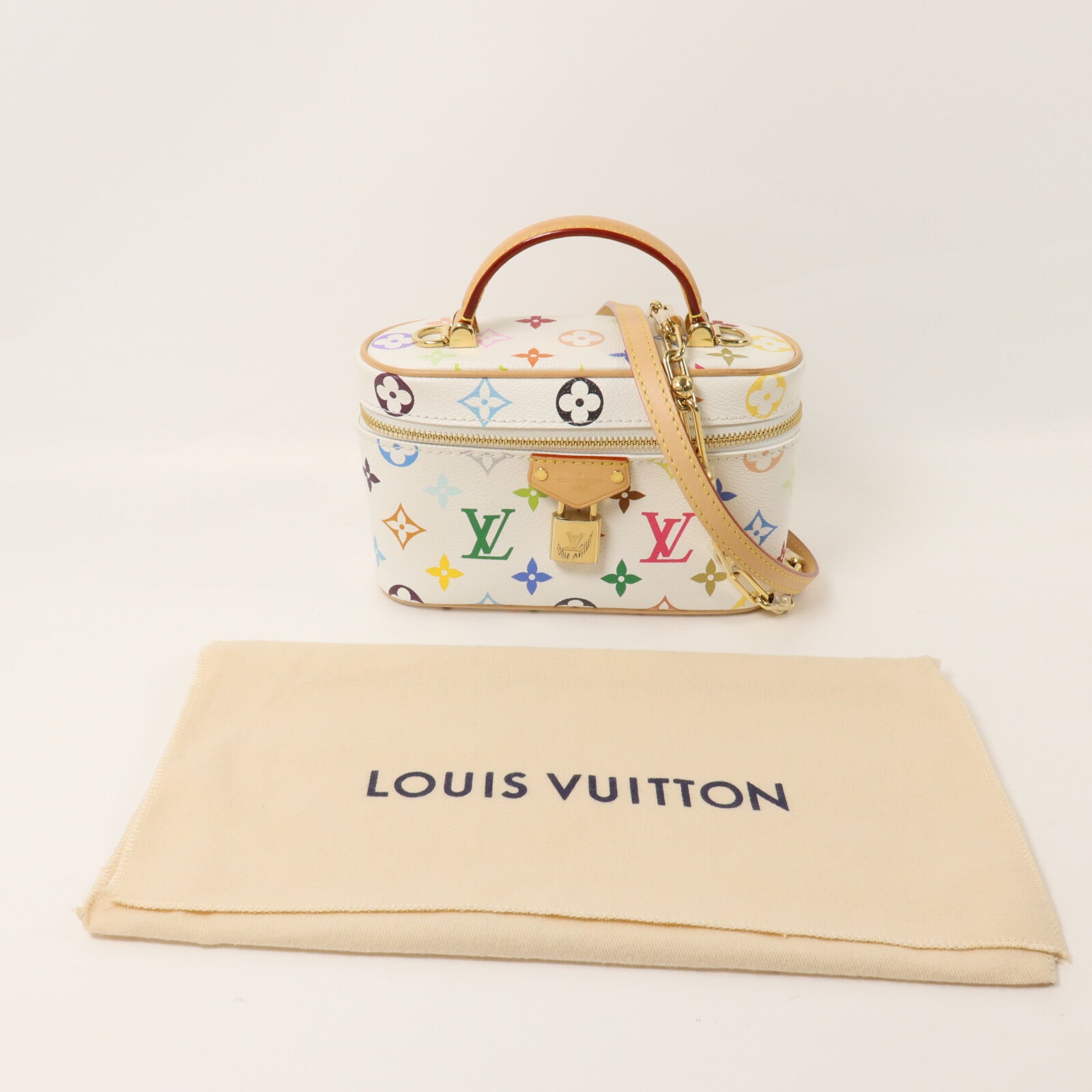 LOUIS VUITTON Monogram Multicolore LVxTM Vanity Chain Pouch鏈帶手挽肩背兩用袋