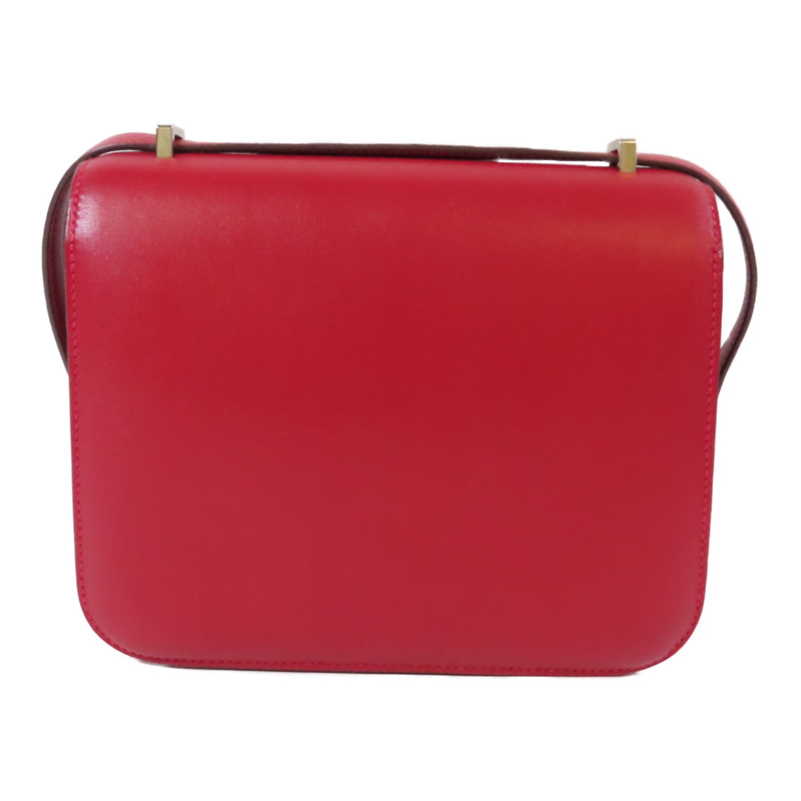 HERMES 【激減優惠】Swift皮革Constance Mini銀扣肩背袋Rouge/紅色