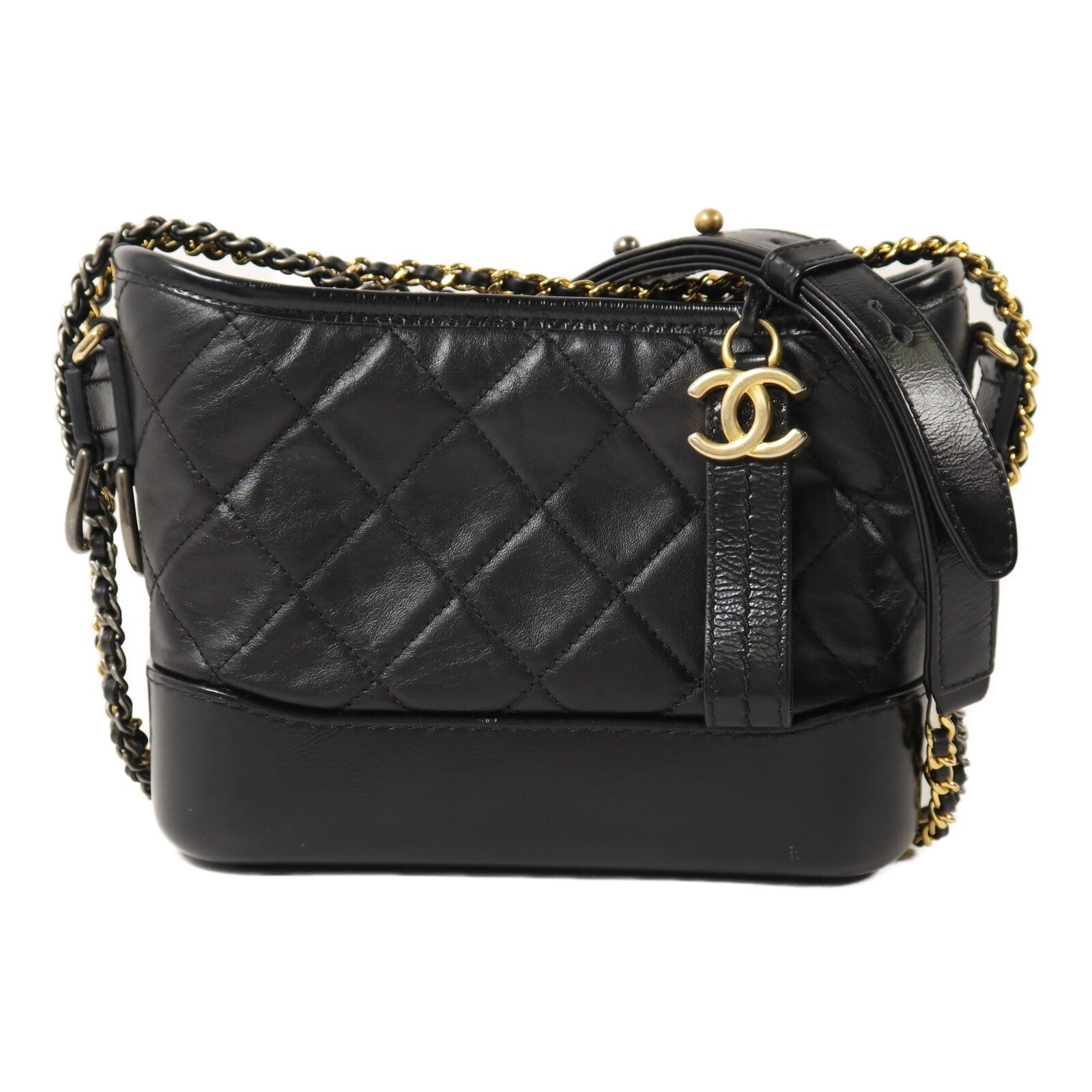 CHANEL 牛皮皮革Gabrielle Small鏈帶手挽肩背兩用袋
