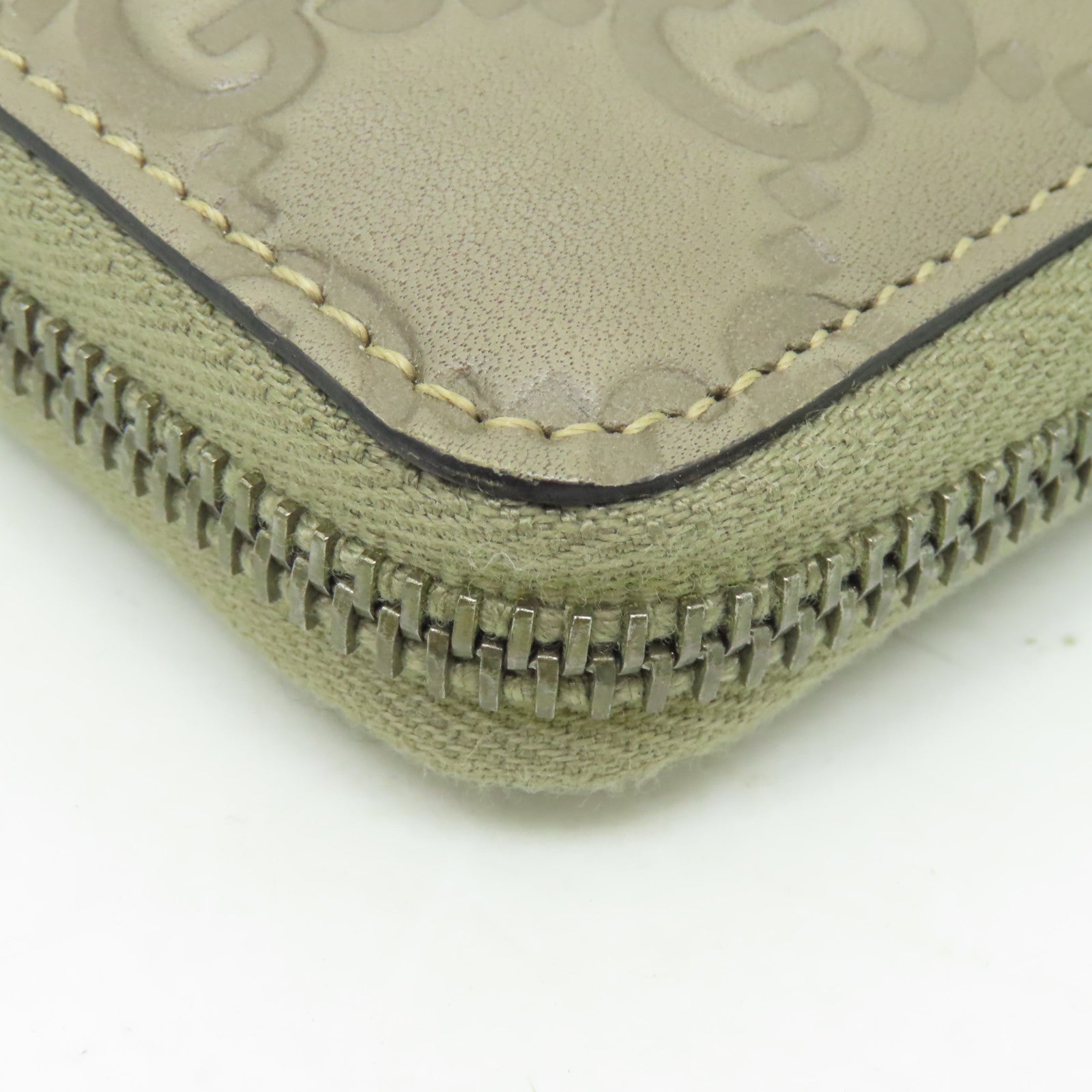 GUCCI 【激減優惠】牛皮皮革Wallet銀扣錢包米色