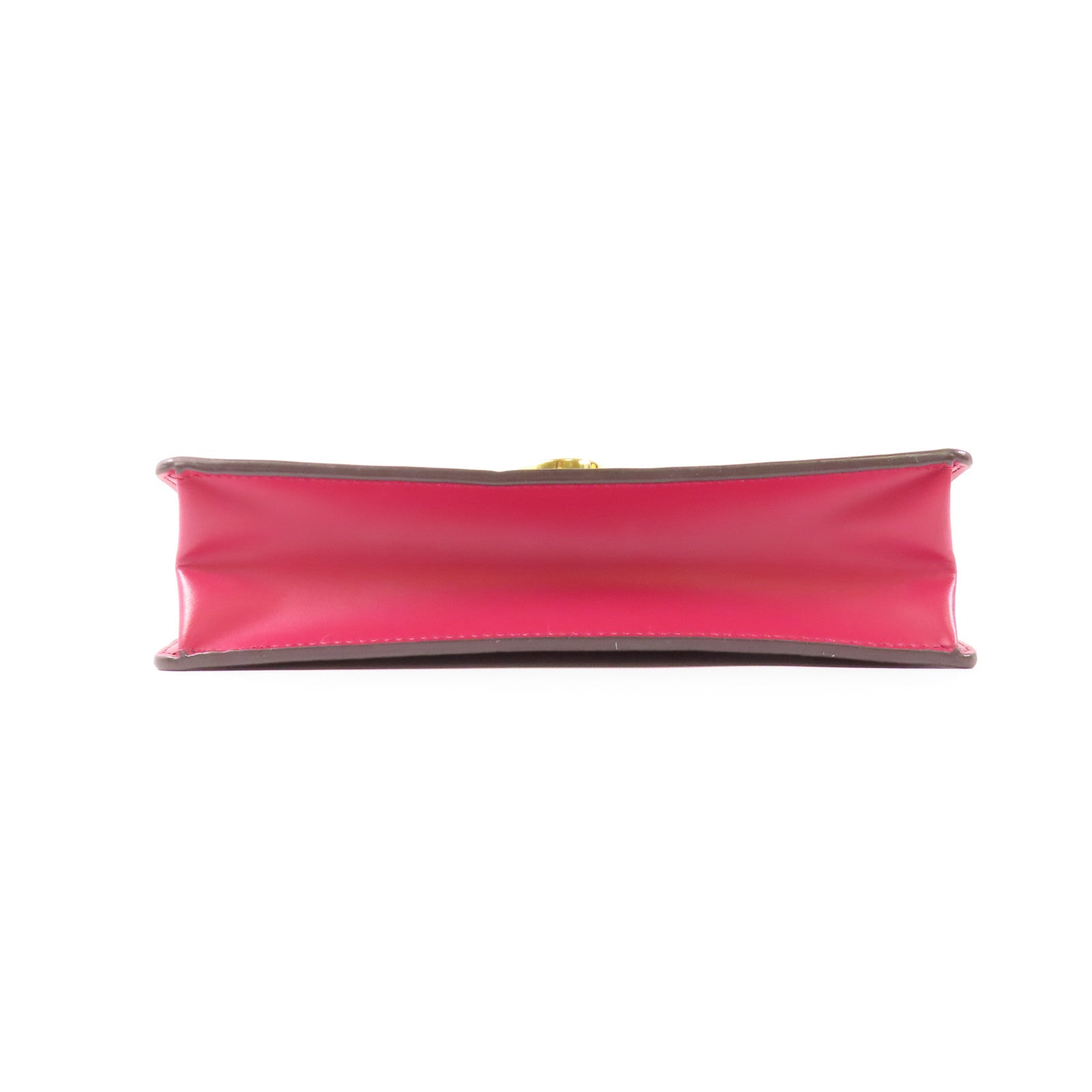 LOUIS VUITTON Monogram Portefeuille Flore金扣鏈帶肩背袋棕色/紅色