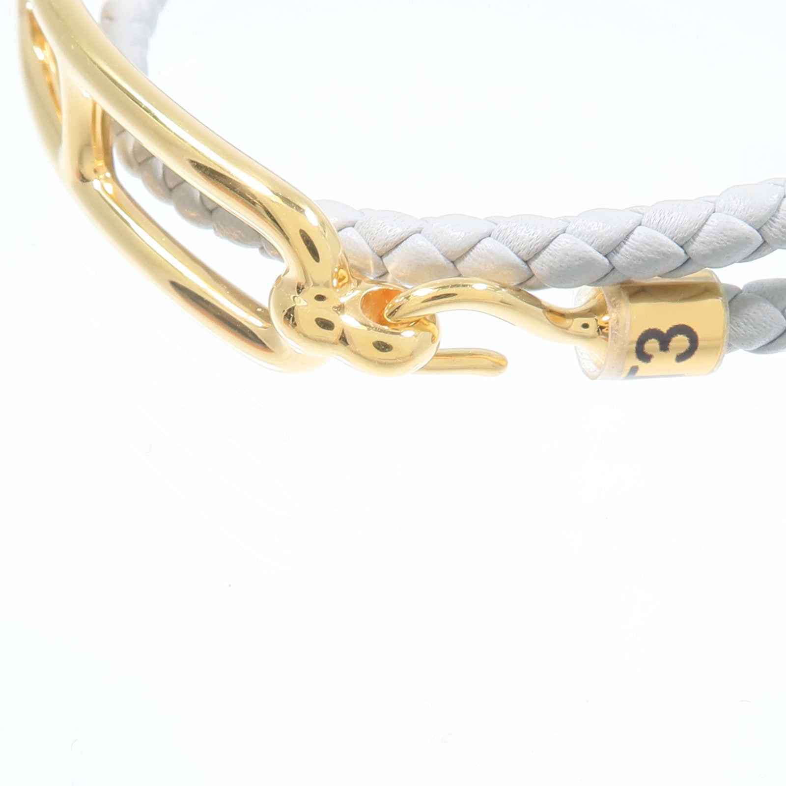 HERMES Swift皮革Roulis Double Tour Bracelet手帶Gris Meyer