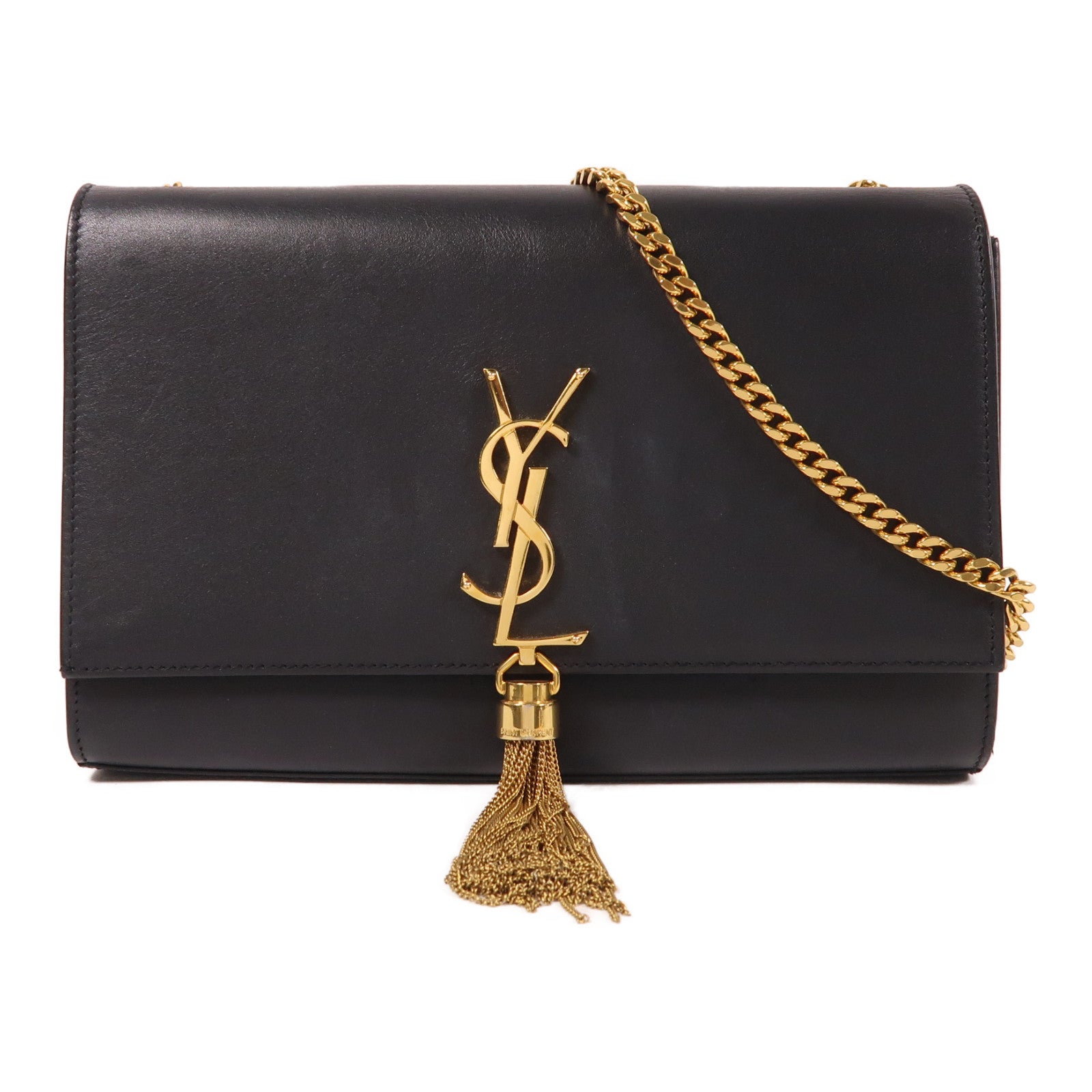 SAINT LAURENT 牛皮皮革Kate Bag金扣鏈帶肩背袋黑色