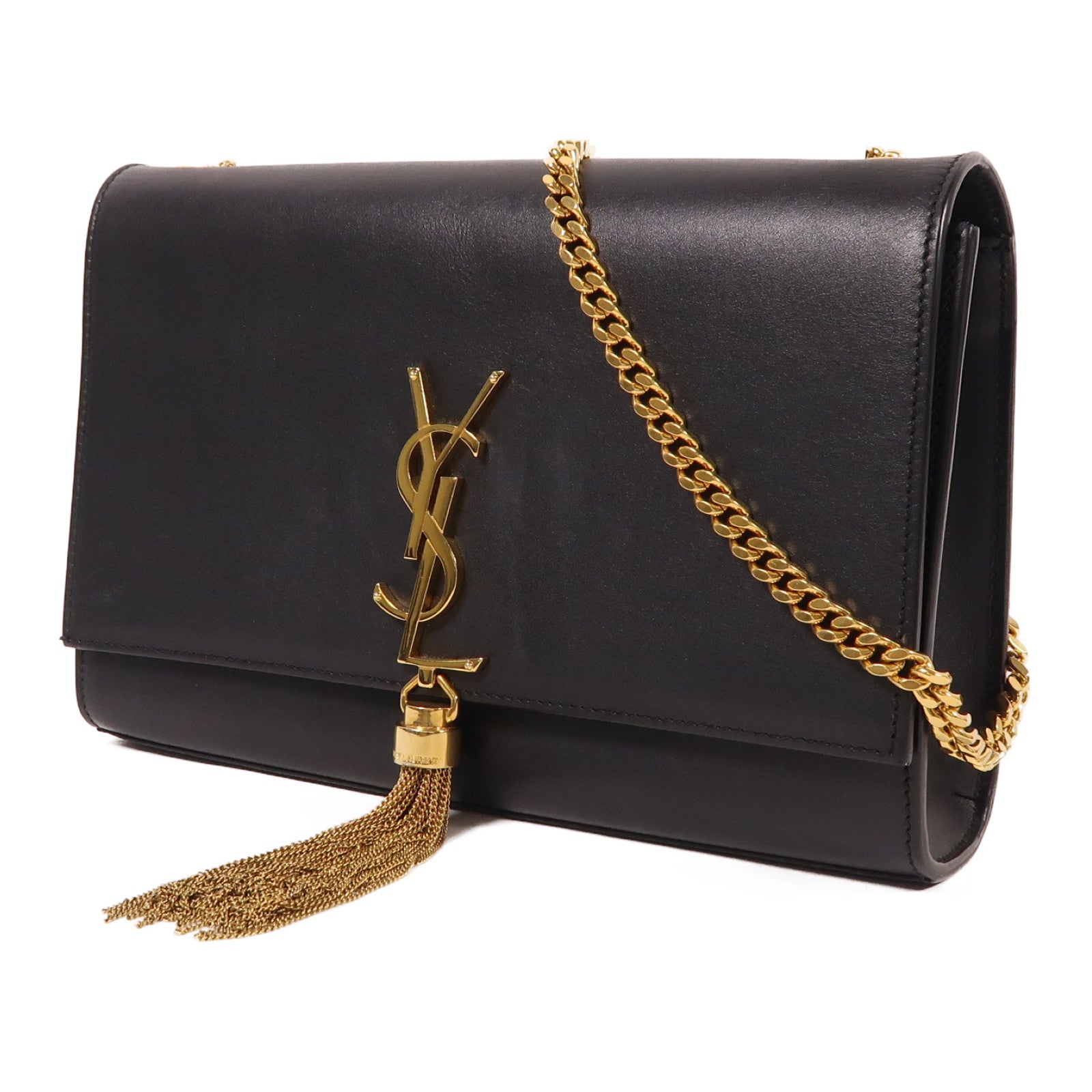 SAINT LAURENT 牛皮皮革Kate Bag金扣鏈帶肩背袋黑色