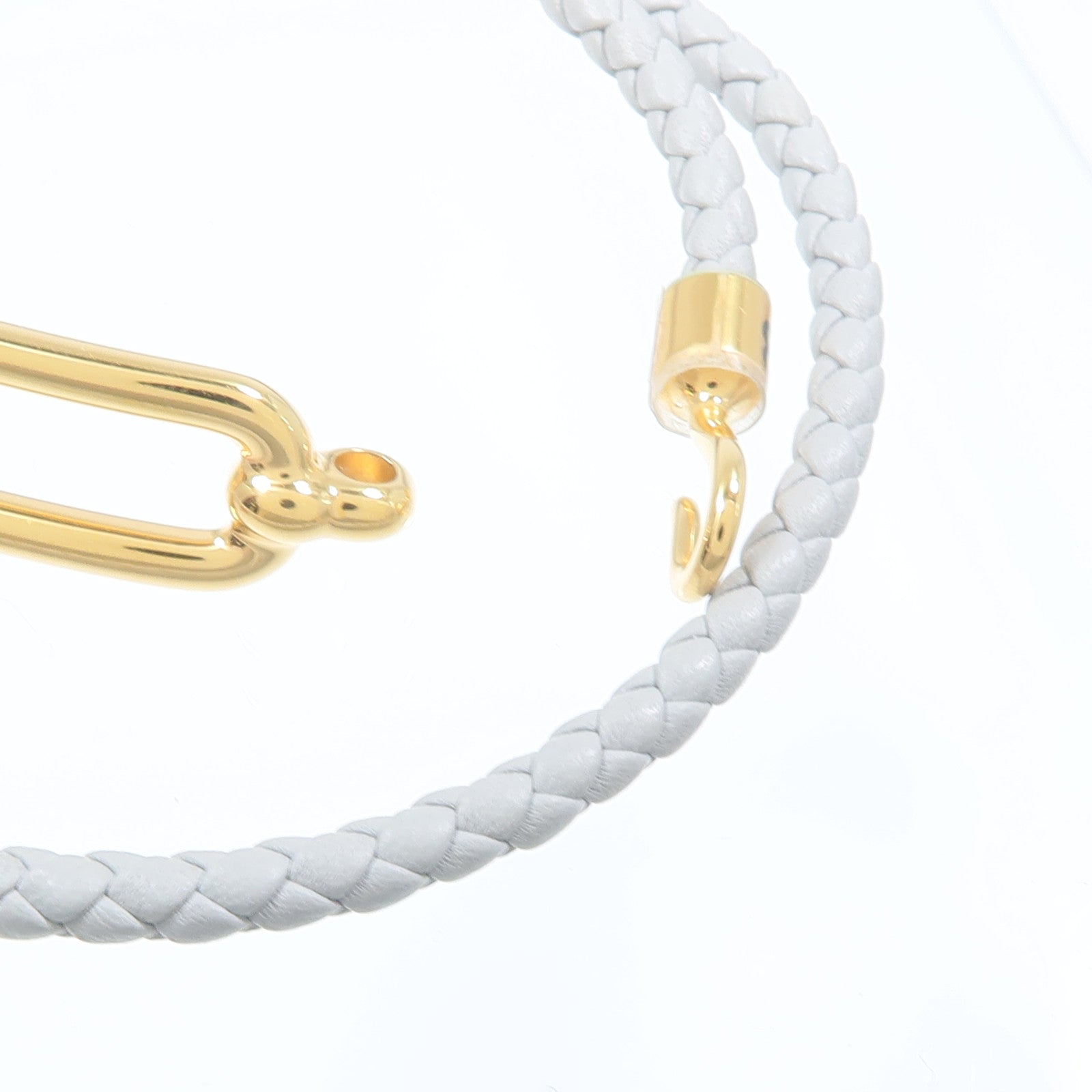HERMES Swift皮革Roulis Double Tour Bracelet手帶Gris Meyer