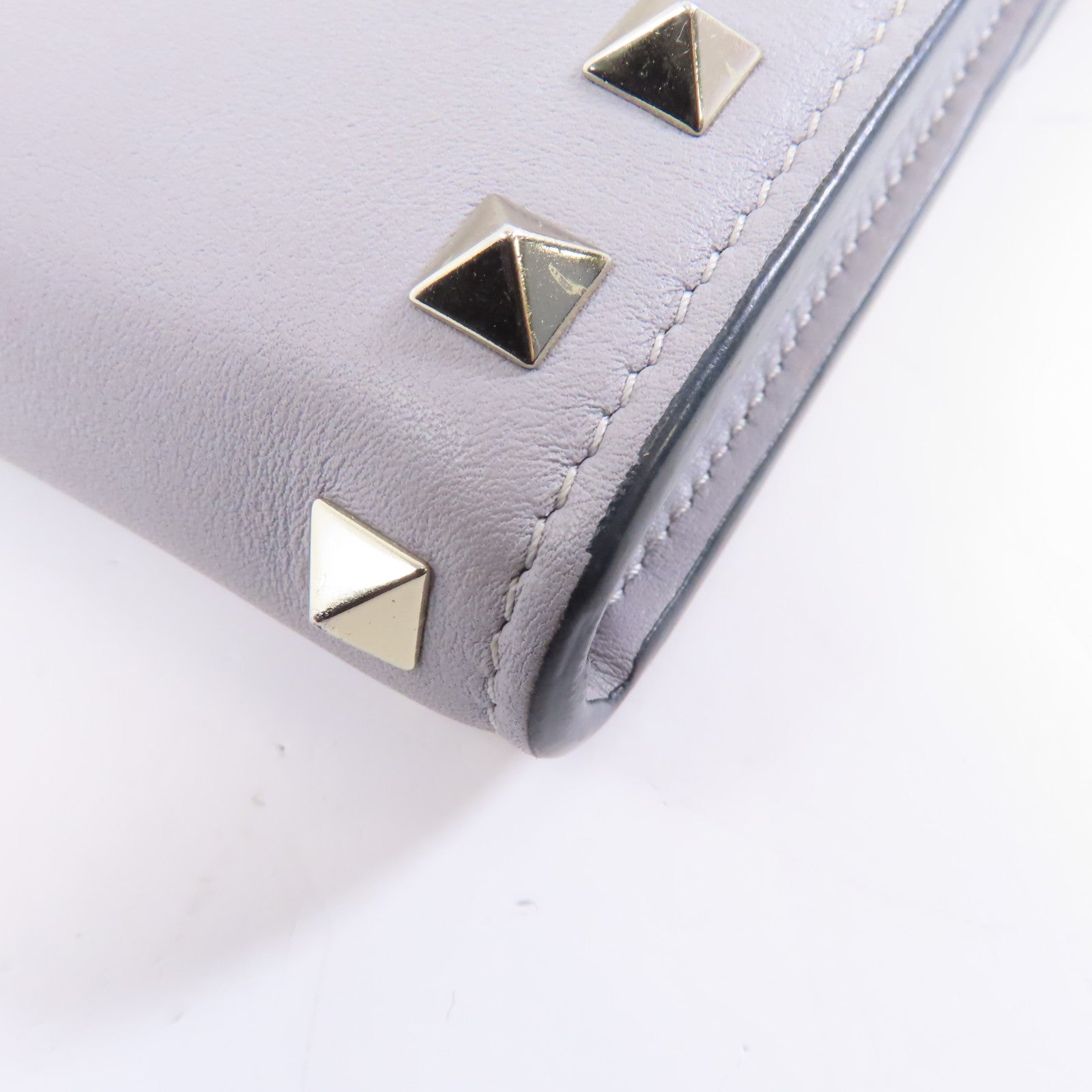 Valentino 【激減優惠】牛皮皮革Chain Shoulder Bag金扣鏈帶肩背袋灰色