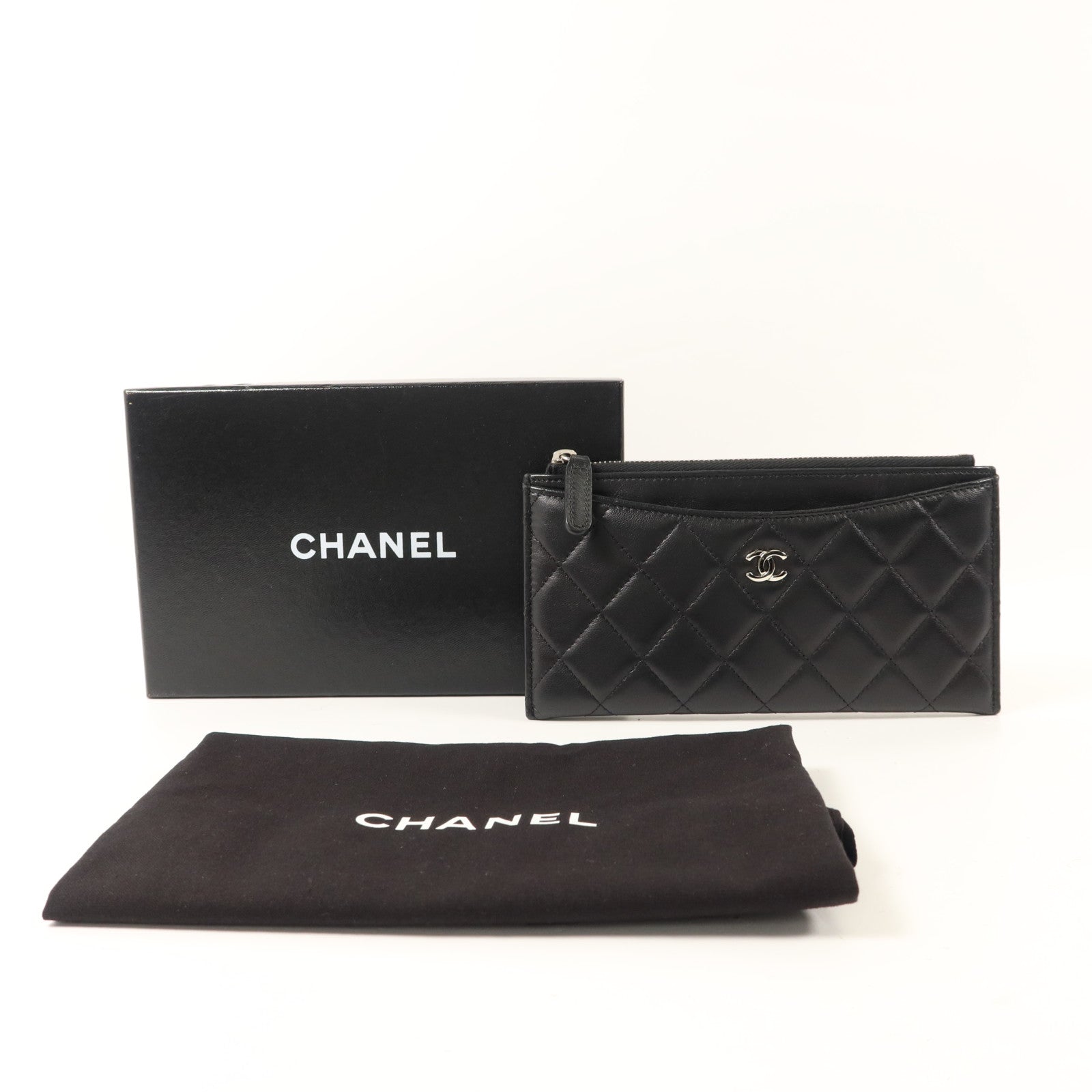 CHANEL 羊皮皮革Zipper Long Wallet長錢包
