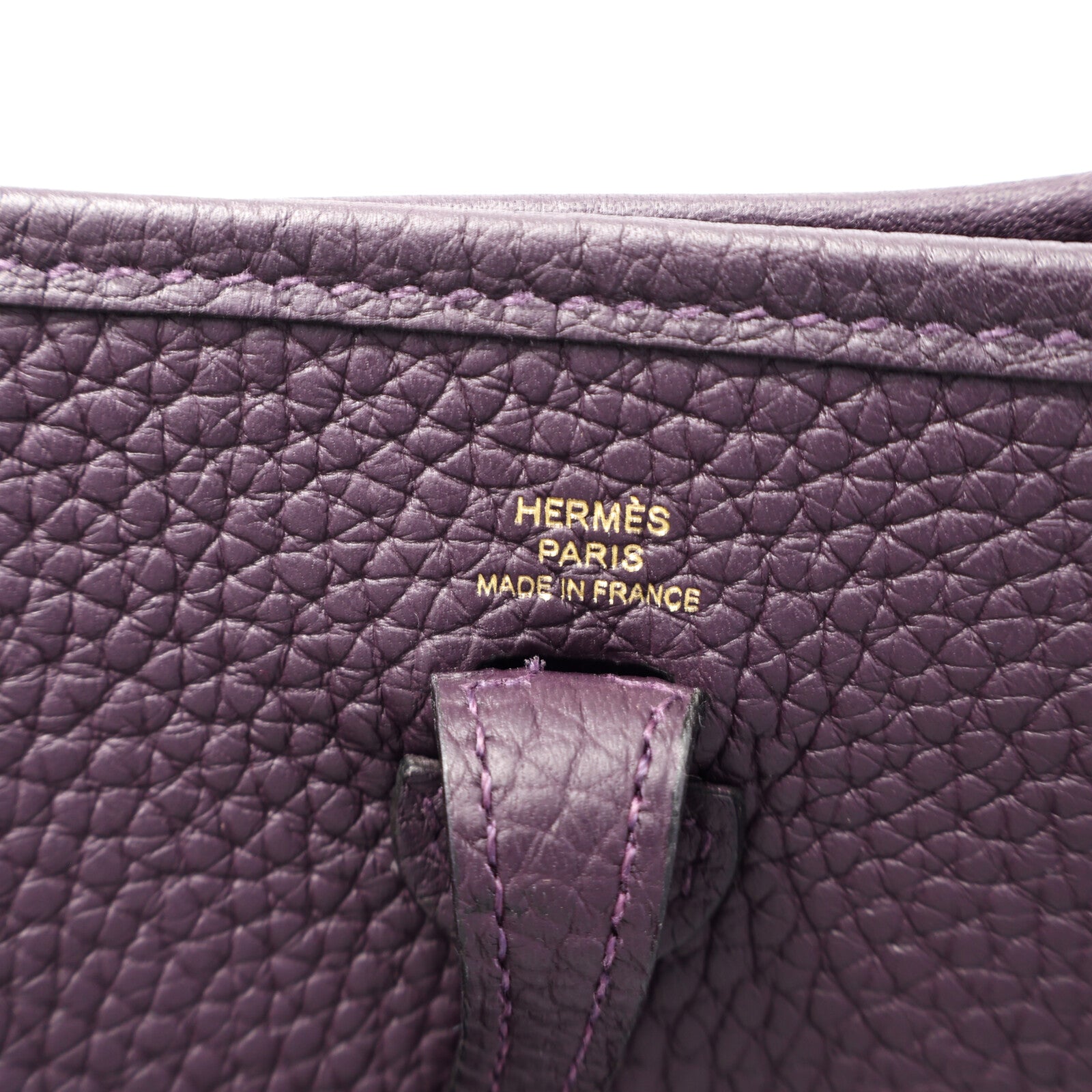 HERMES Clemence皮革Evelyne TPM肩背袋Raisin