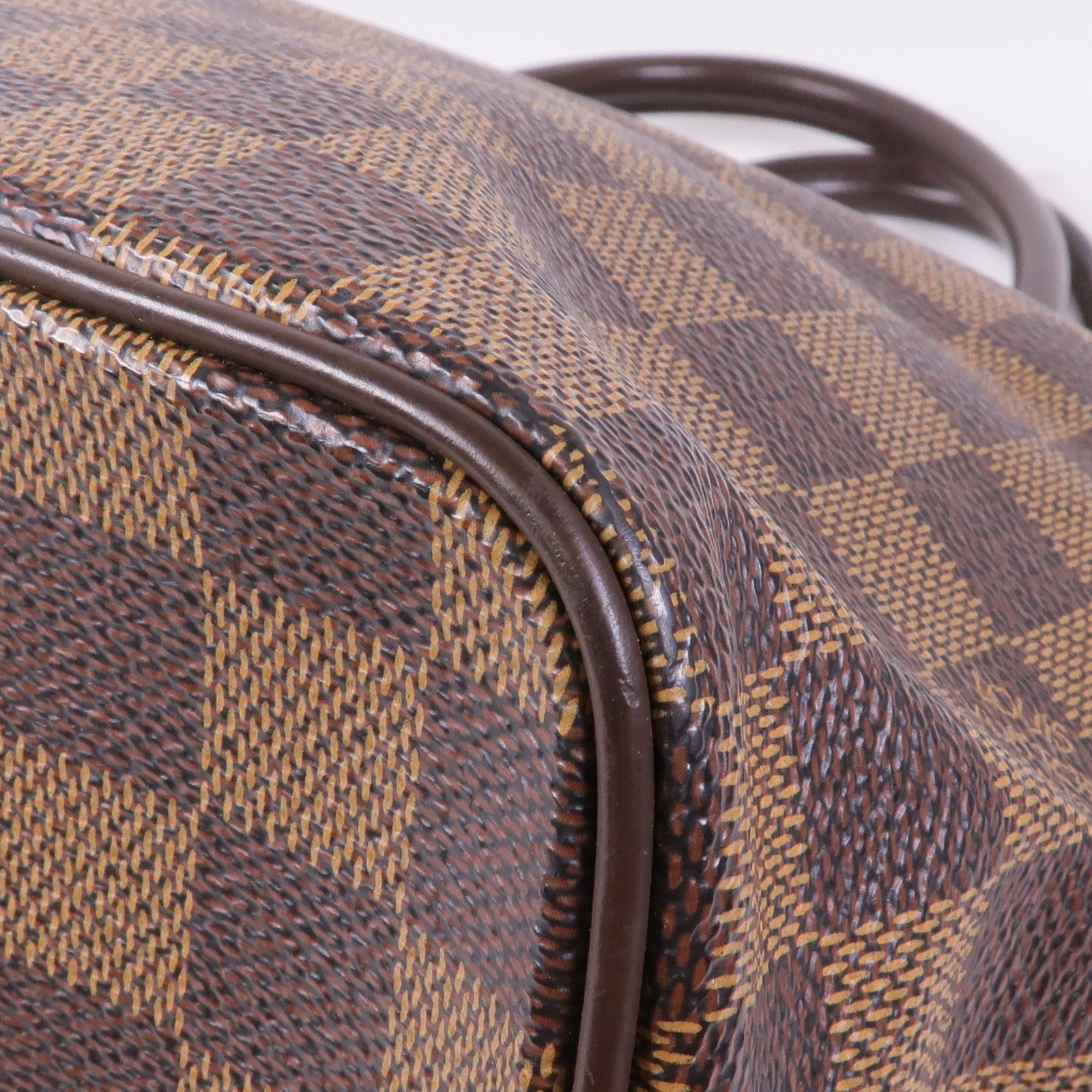 LOUIS VUITTON Damier Saleya MM金扣肩背袋/手挽袋棕色