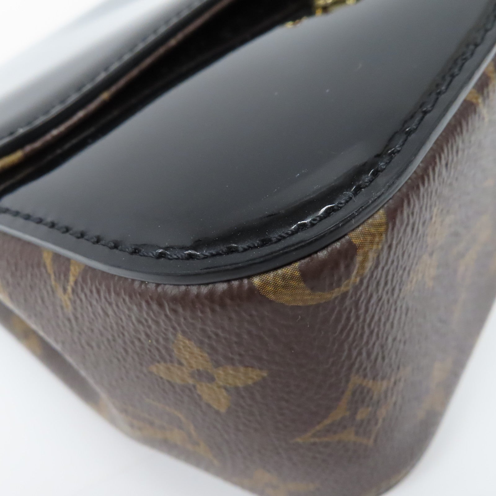 LOUIS VUITTON Monogram Vernis Cherrywood BB金扣手挽肩背兩用袋黑色/啡色