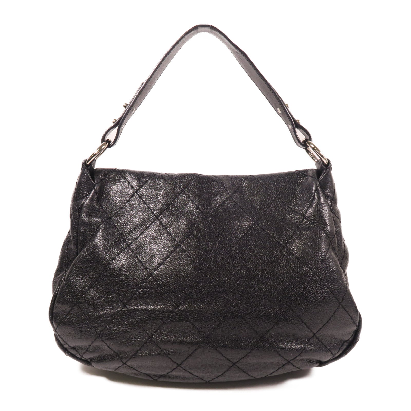 CHANEL 牛皮皮革Shoulder Bag銀扣肩背袋
