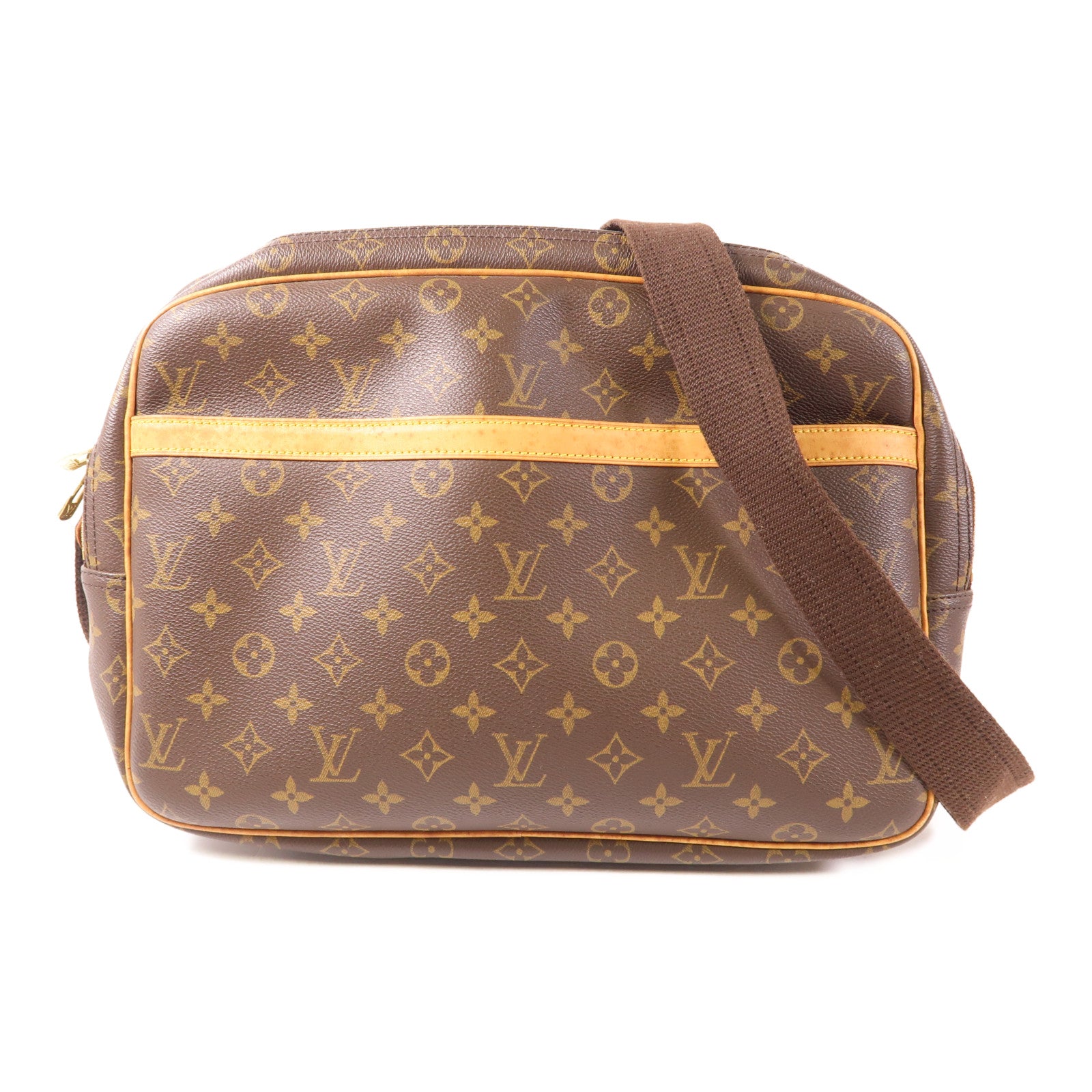 LOUIS VUITTON Monogram Reporter GM金扣肩背袋