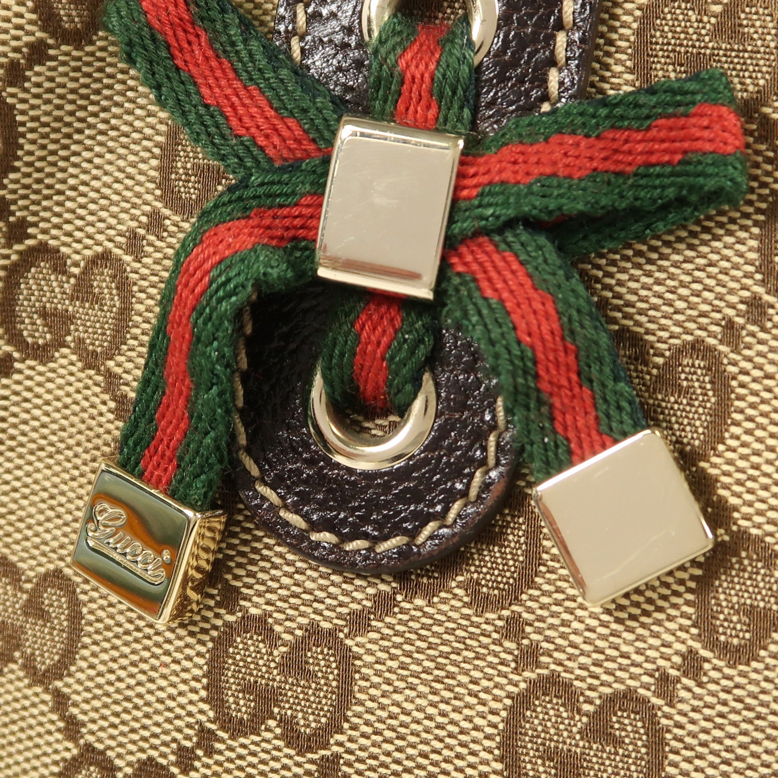 GUCCI 帆布Shoulder Bag金扣肩背袋