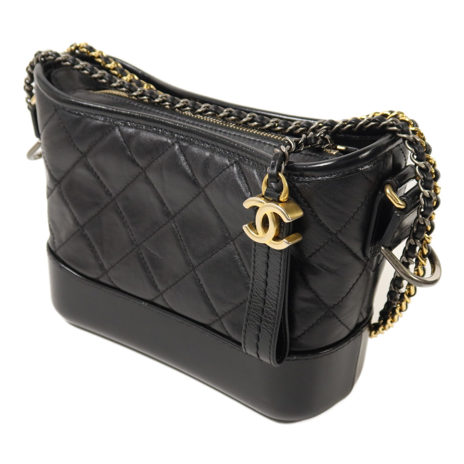 CHANEL 牛皮皮革Gabrielle Small鏈帶手挽肩背兩用袋