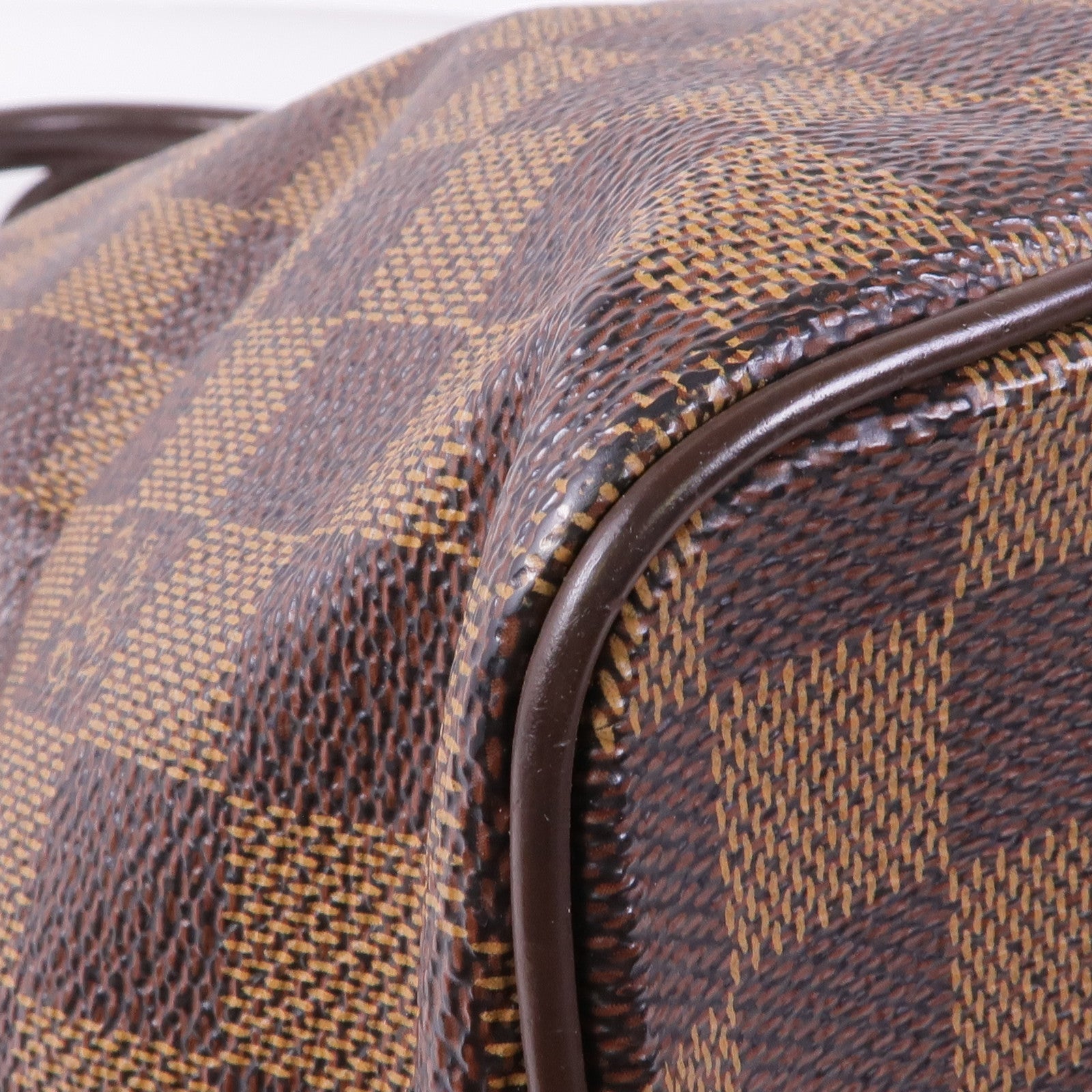 LOUIS VUITTON Damier Saleya MM金扣肩背袋/手挽袋棕色