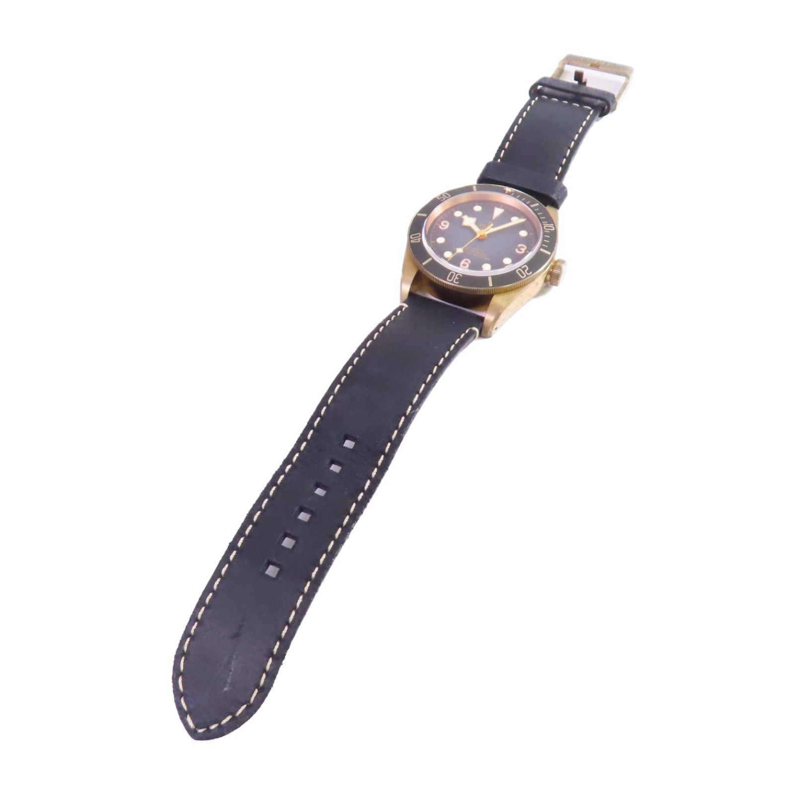 TUDOR Black Bay Watch青銅/皮帶自動機芯手錶黑色/金色