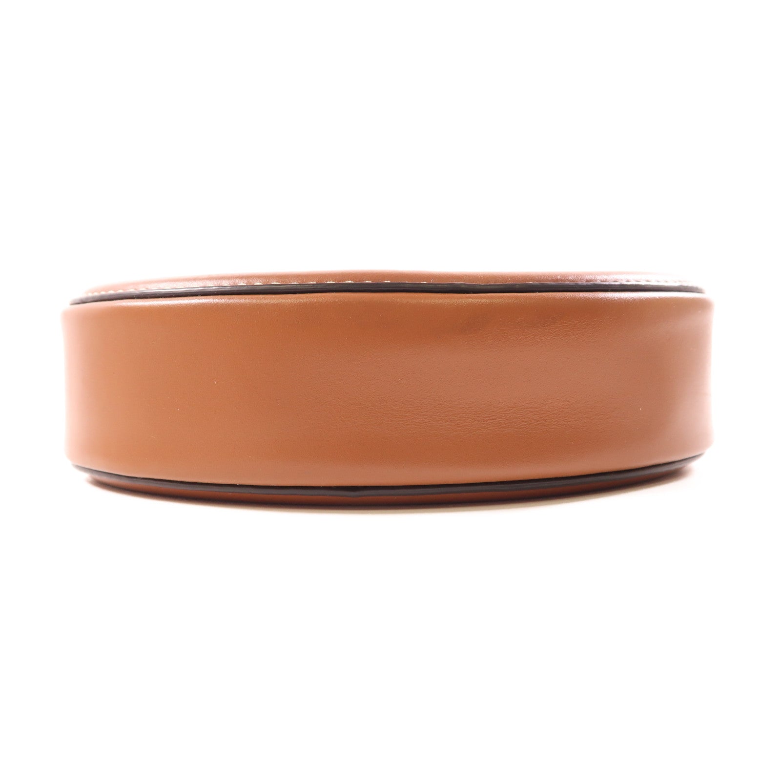 CELINE 牛皮皮革Oval Bag金扣肩背袋棕色