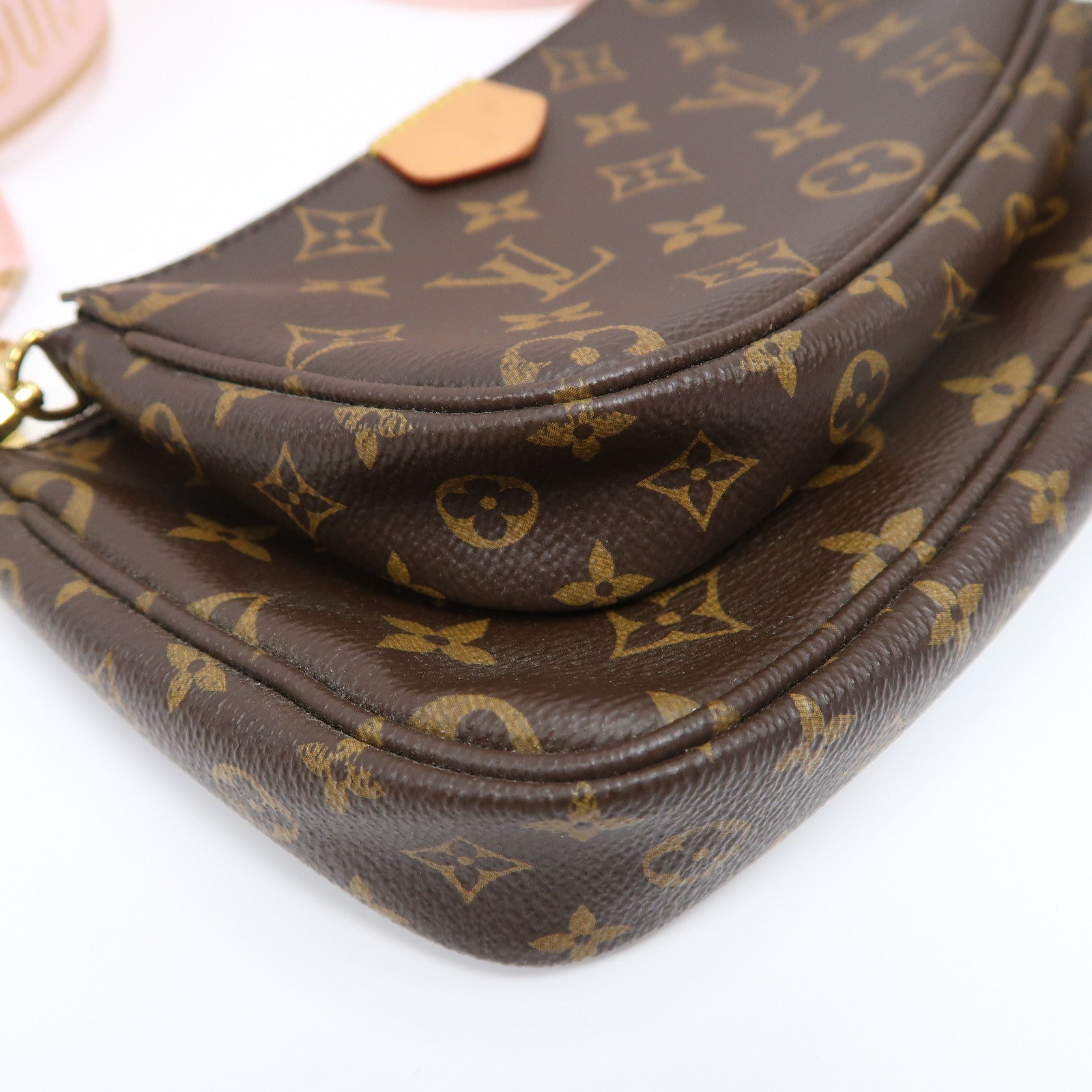 LOUIS VUITTON Monogram Multi Pochette Accessoires金扣手挽肩背兩用袋啡色
