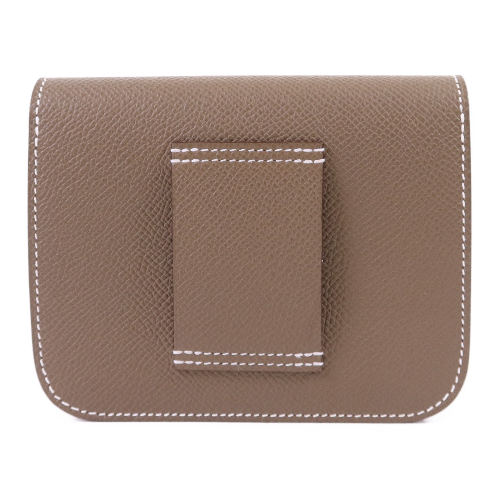 HERMES Epsom皮革Constance Slim金扣錢包Etoupe