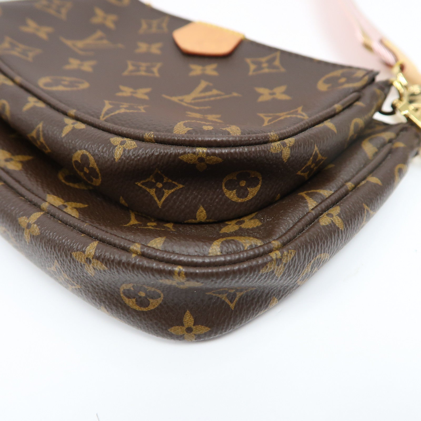 LOUIS VUITTON Monogram Multi Pochette Accessoires金扣手挽肩背兩用袋啡色
