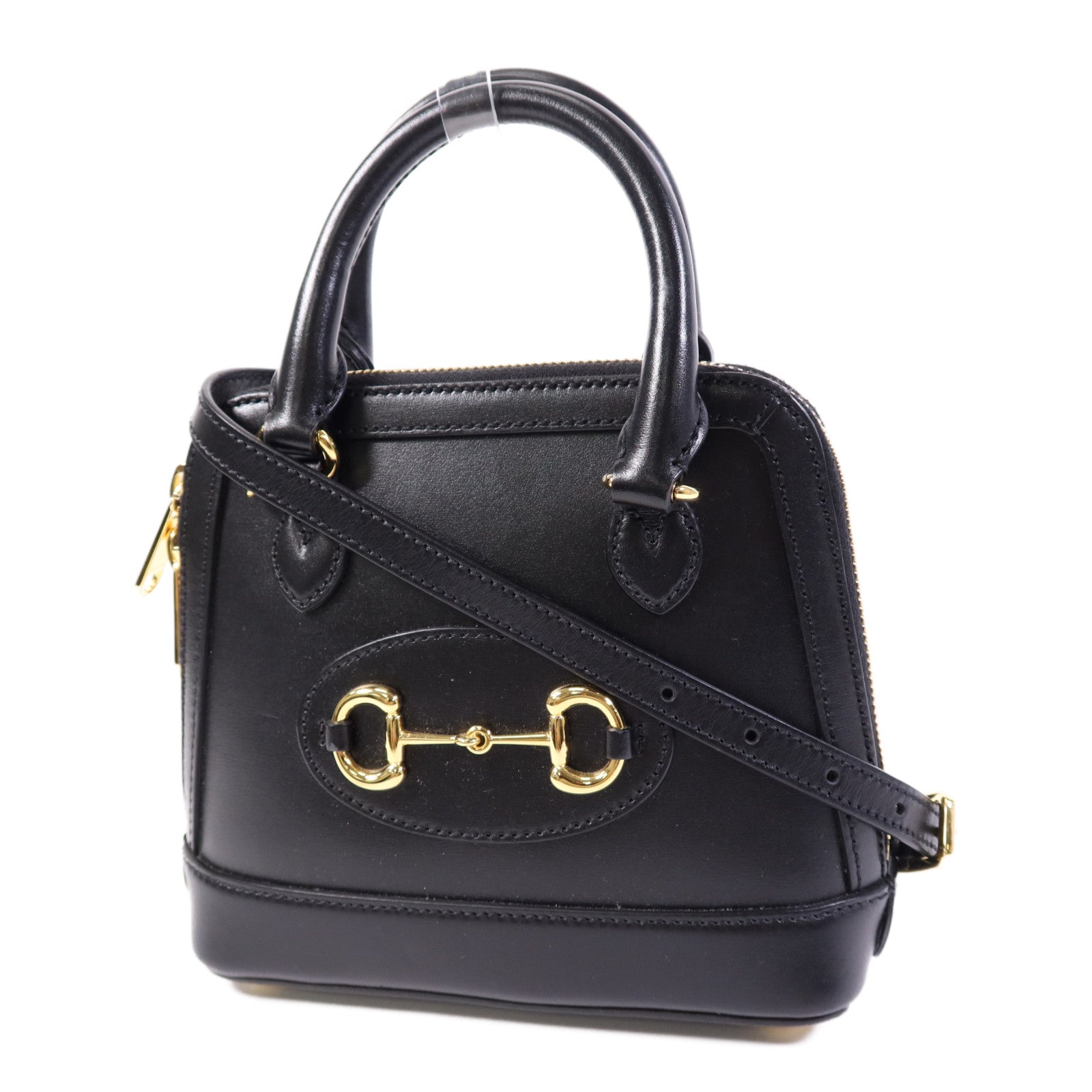 GUCCI 牛皮皮革Horsebit 1955 Mini Top Handle金扣手挽肩背兩用袋