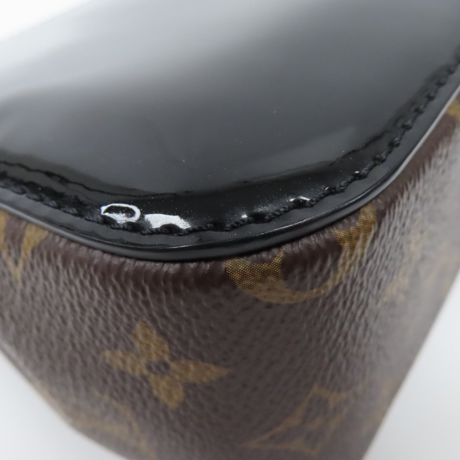 LOUIS VUITTON Monogram Vernis Cherrywood BB金扣手挽肩背兩用袋黑色/啡色