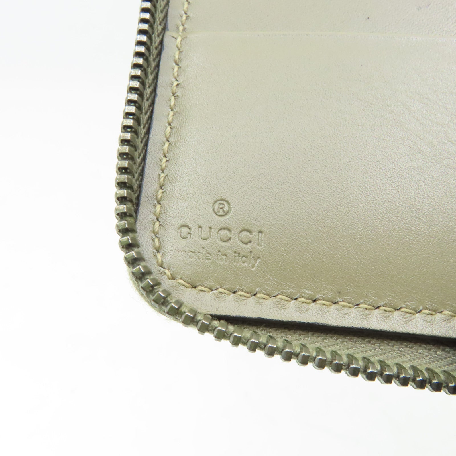 GUCCI 【激減優惠】牛皮皮革Wallet銀扣錢包米色