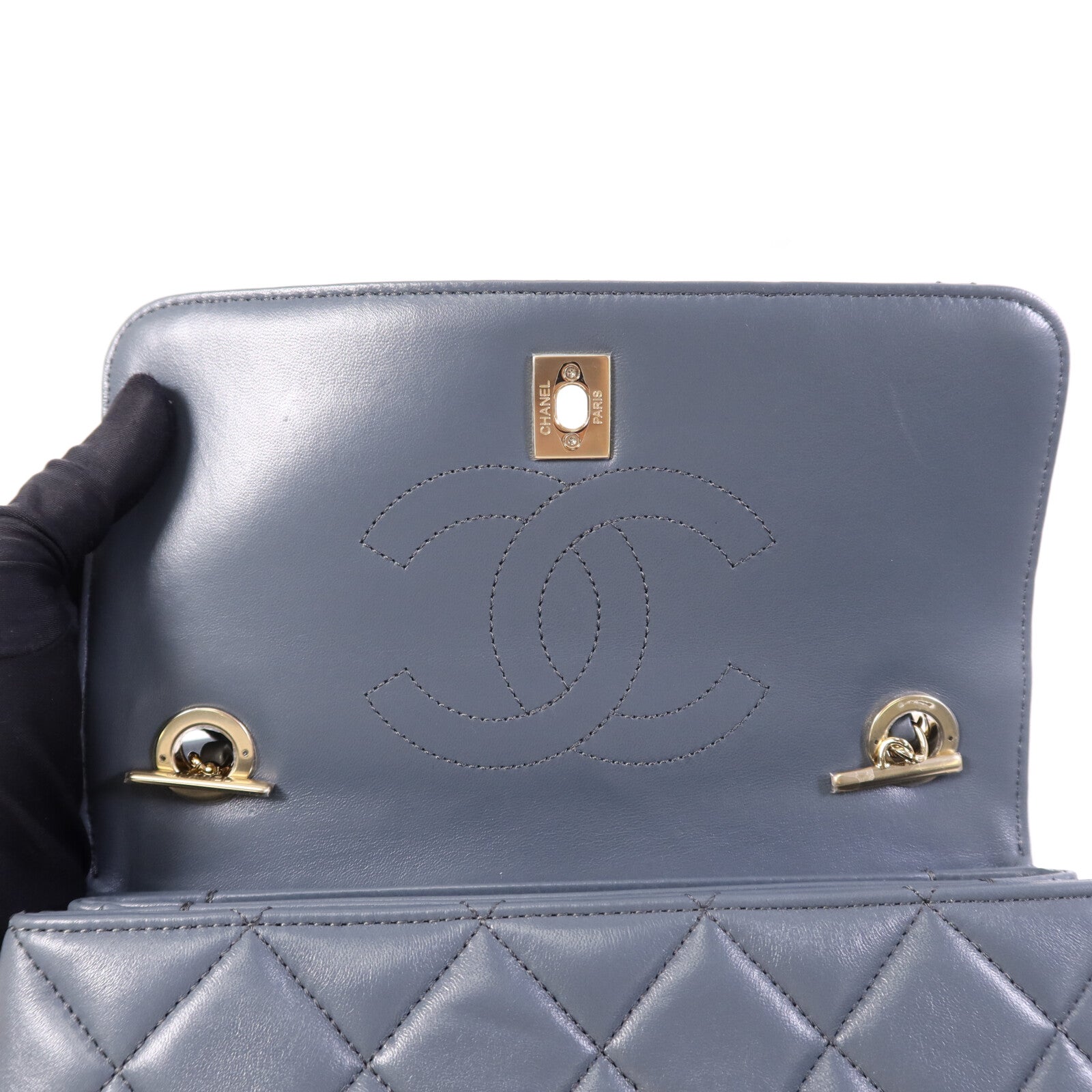 CHANEL 羊皮皮革Trendy CC金扣手挽肩背兩用袋