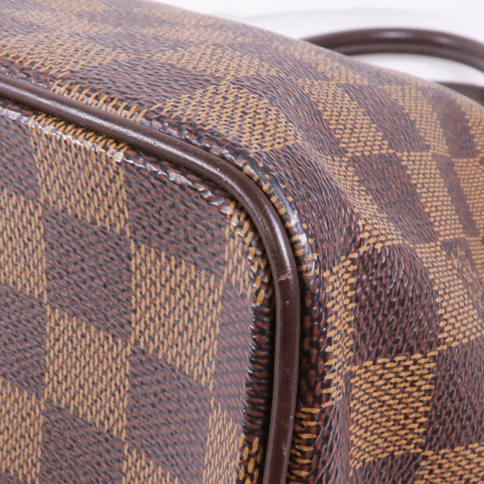LOUIS VUITTON Damier Saleya MM金扣肩背袋/手挽袋棕色
