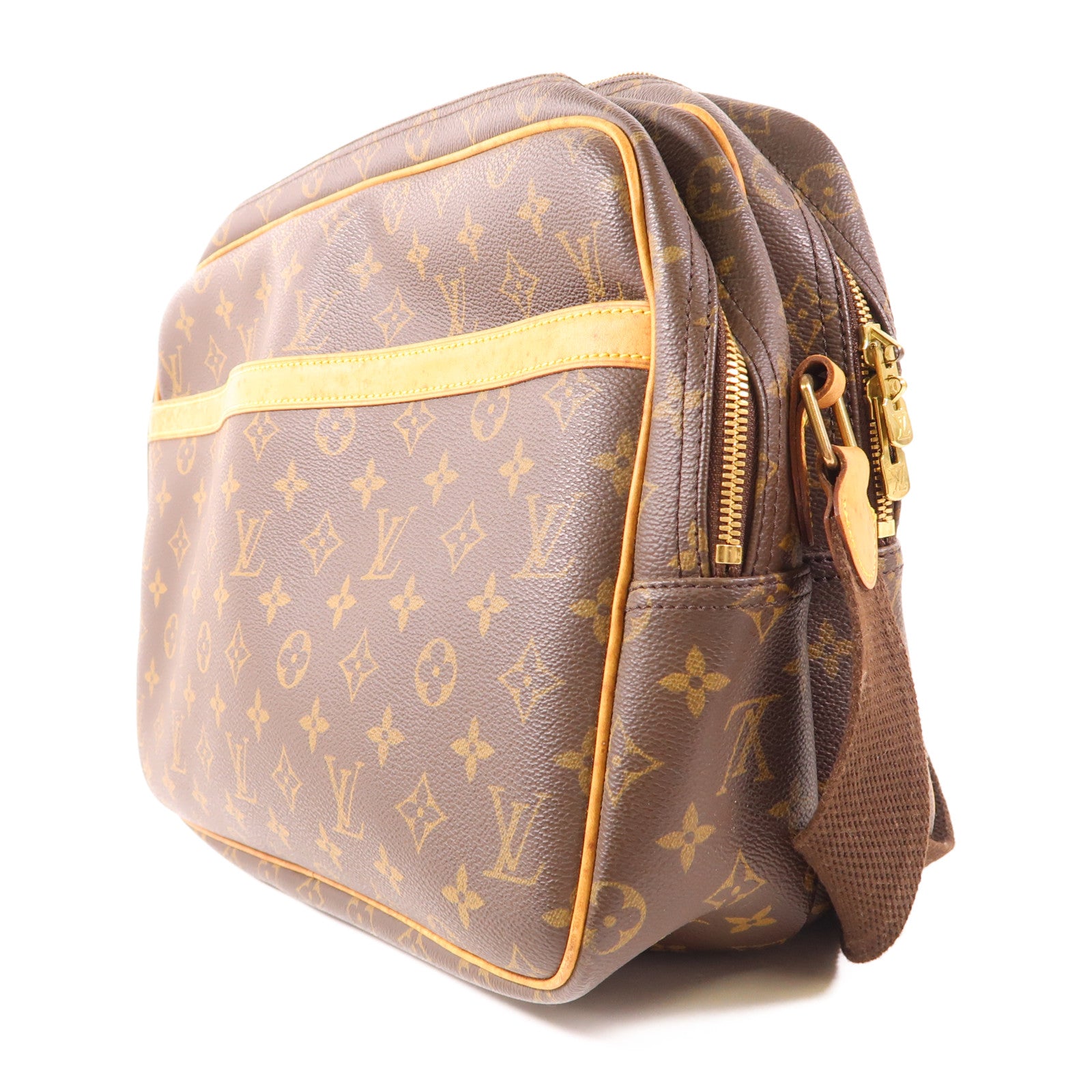 LOUIS VUITTON Monogram Reporter GM金扣肩背袋