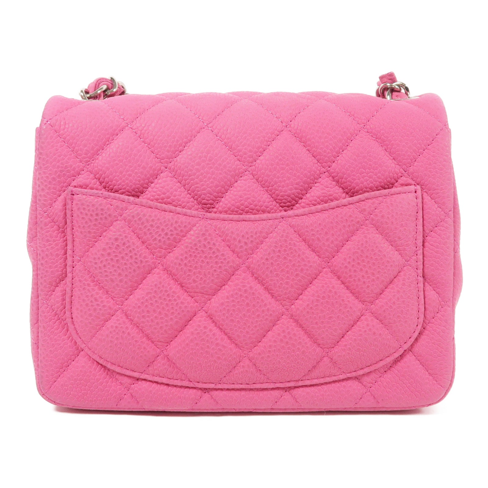 CHANEL 牛皮皮革Mini Classic 17銀扣鏈帶肩背袋