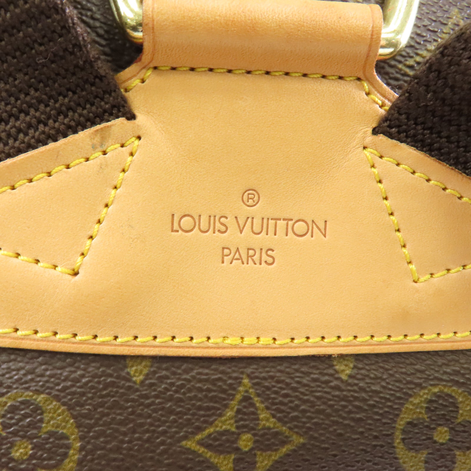 LOUIS VUITTON Monogram Montsouris GM金扣背包棕色