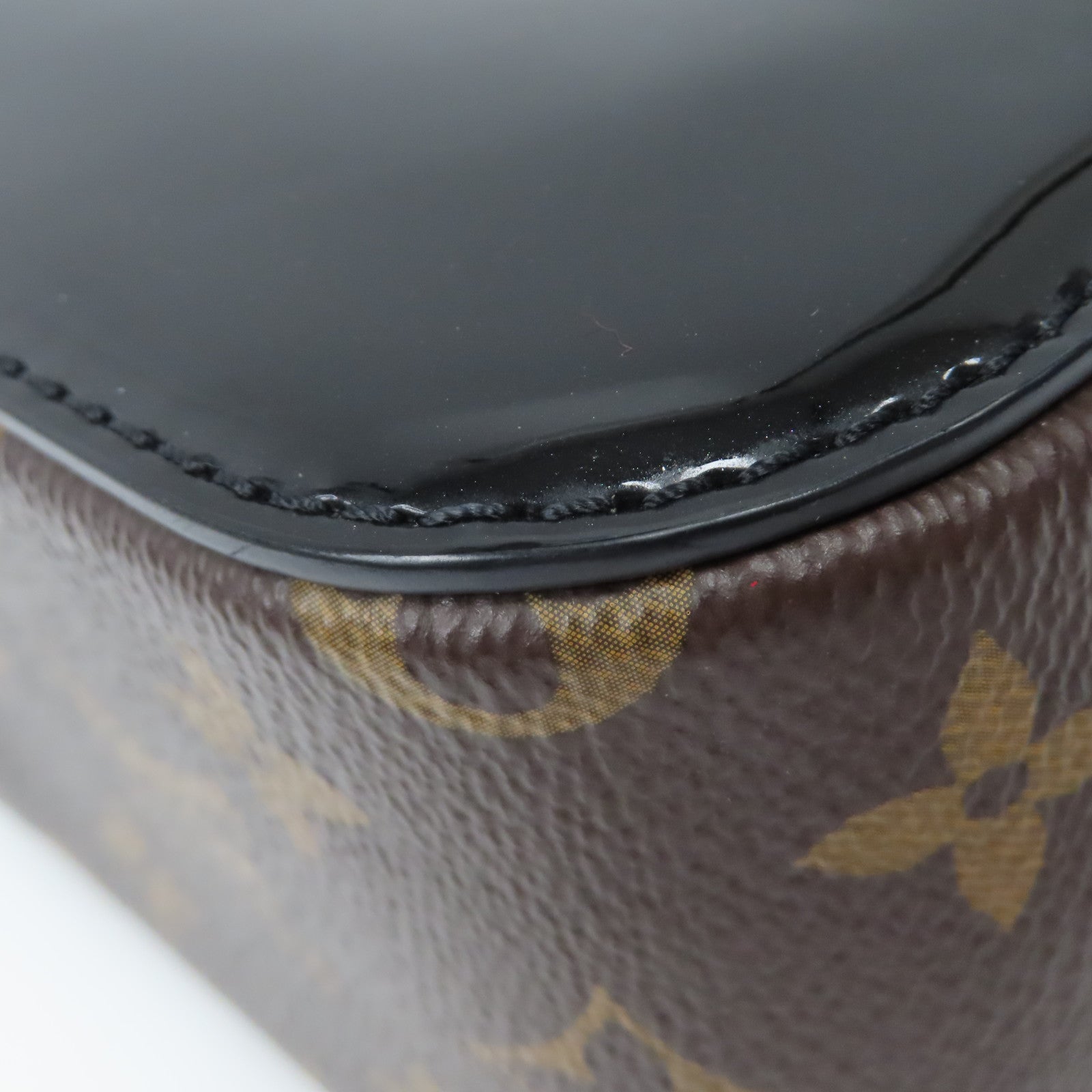 LOUIS VUITTON Monogram Vernis Cherrywood BB金扣手挽肩背兩用袋黑色/啡色
