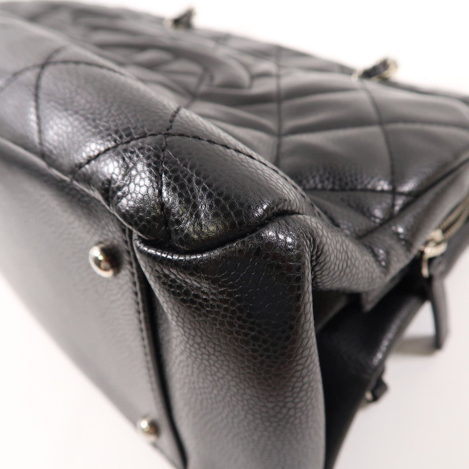 CHANEL 牛皮皮革Chain Shoulder Bag銀扣鏈帶肩背袋黑色