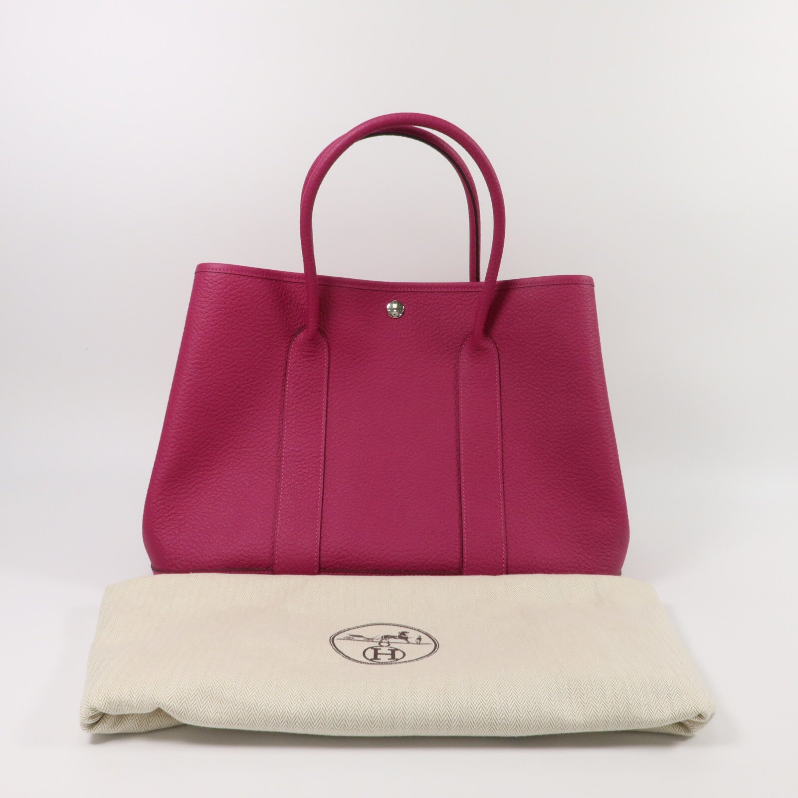 HERMES Negonda皮革Garden Party PM手挽袋Rose Pourpre